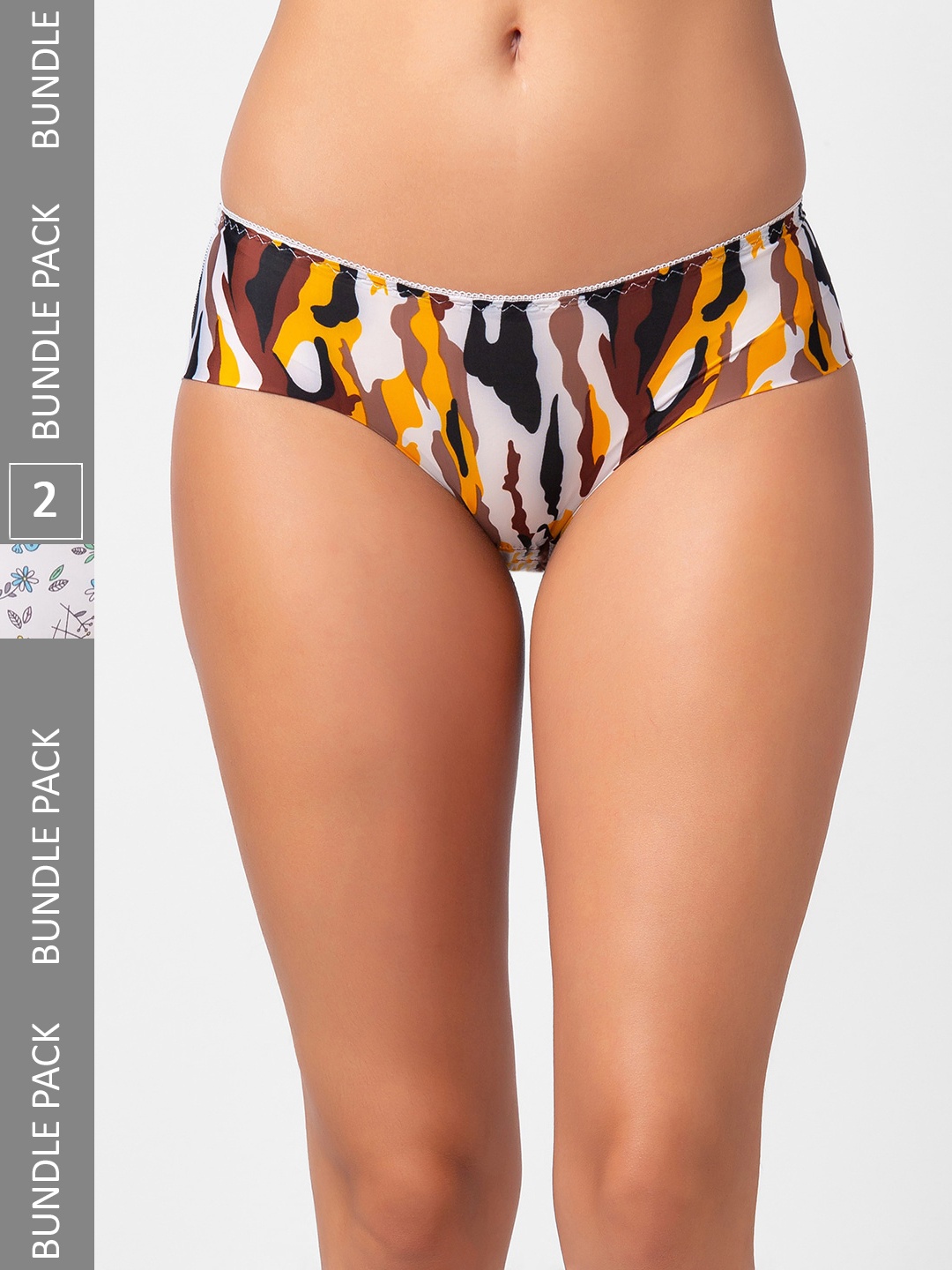 

NOIRA Pack Of 2 Assorted Printed Mid-Rise Hipster Briefs