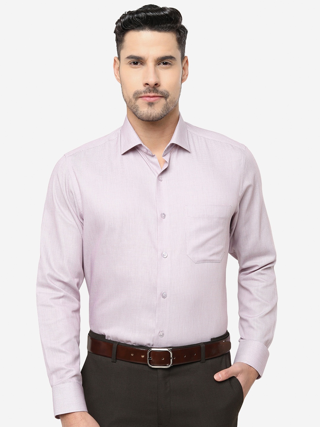 

METAL Slim Fit Cotton Formal Shirt, Pink
