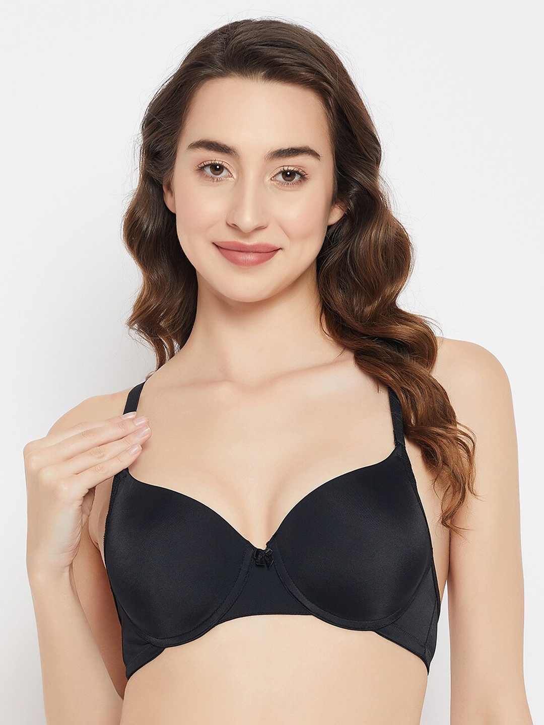 

Clovia Level 1 Heavily Padded Underwired Demi Cup Multiway T-shirt Bra, Black