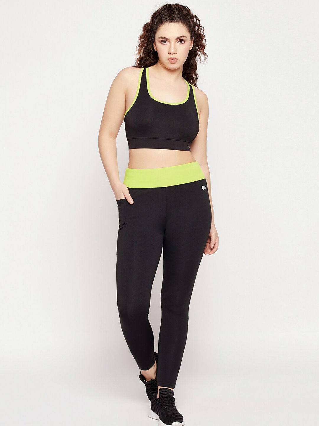 

Clovia Women High Rise Stretchable Tracksuits, Black
