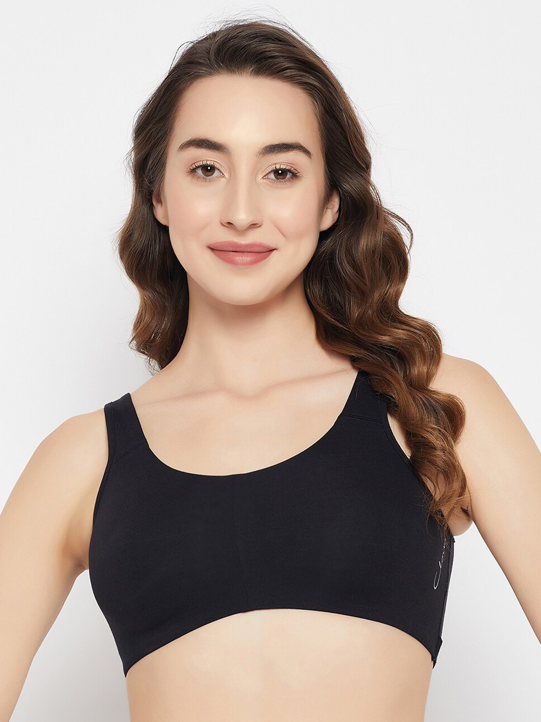 

Clovia Non-Padded Non-Wired Full Cup Cotton Beginners T-shirt Bra BB0051A1326, Black