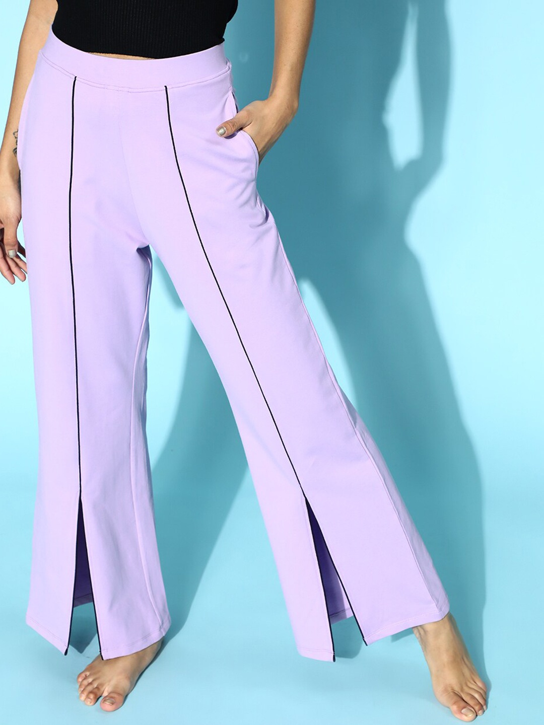 

ANWAIND High-Rise Relaxed-Fit Lounge Pant, Lavender