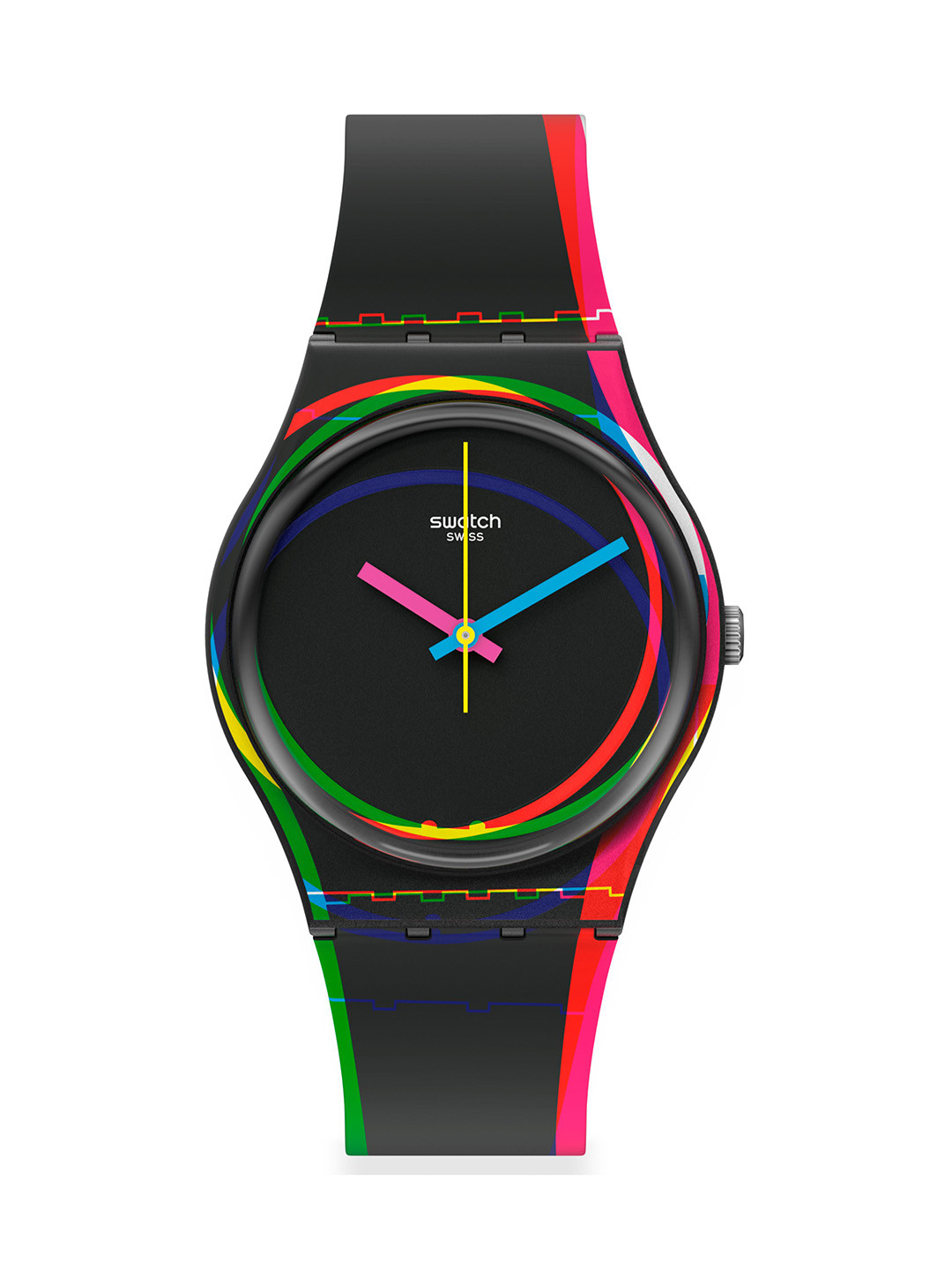 

Swatch Unisex Round Dial Analogue Watch GB333, Black