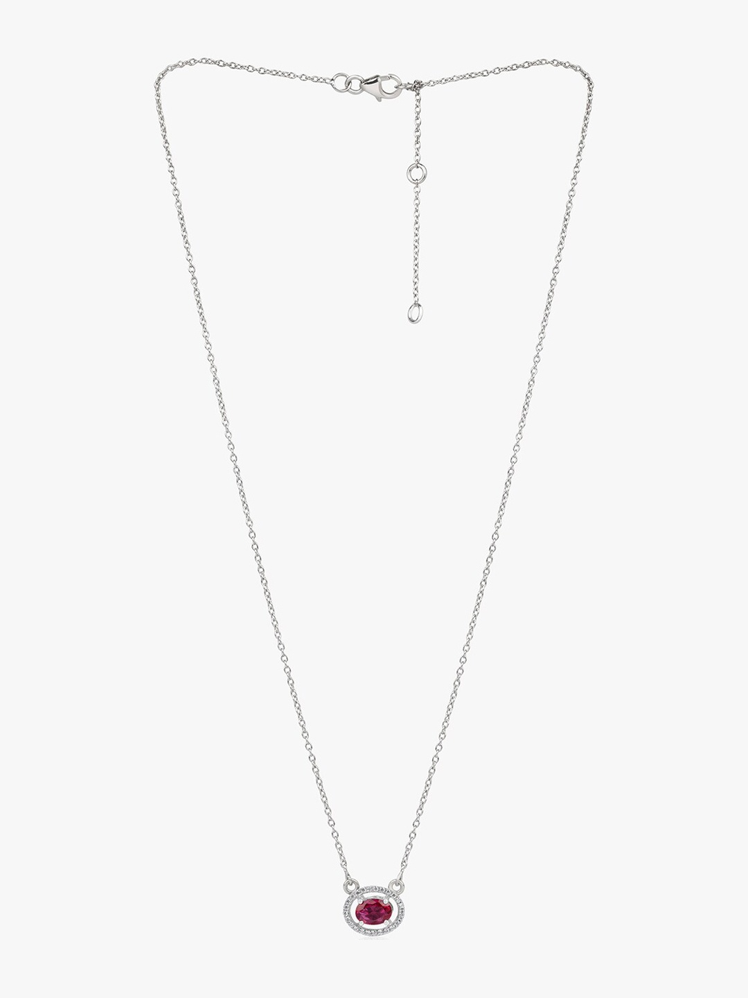 

March by FableStreet Silver-Plated CZ Stone Studded Jewellery Set, Pink