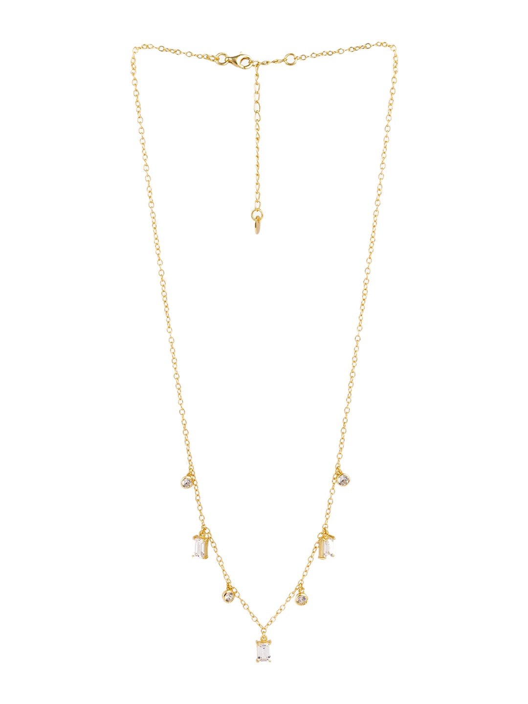 

March by FableStreet Sterling Silver Gold-Plated CZ-Studded Jewellery Set, White