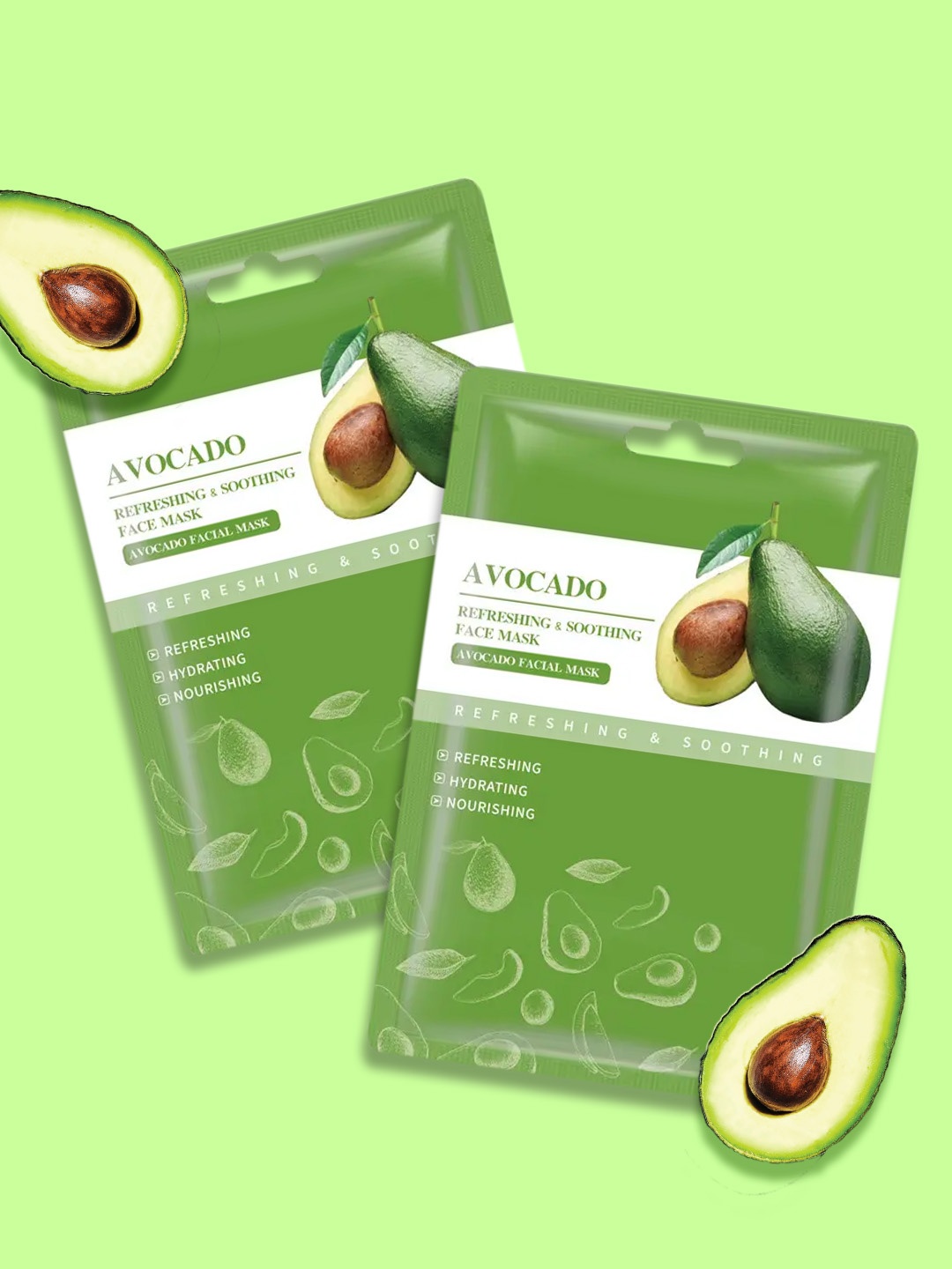 

MATRA Set Of 2 Refreshing & Soothing Avocado Facial Masks -25ml each, Na