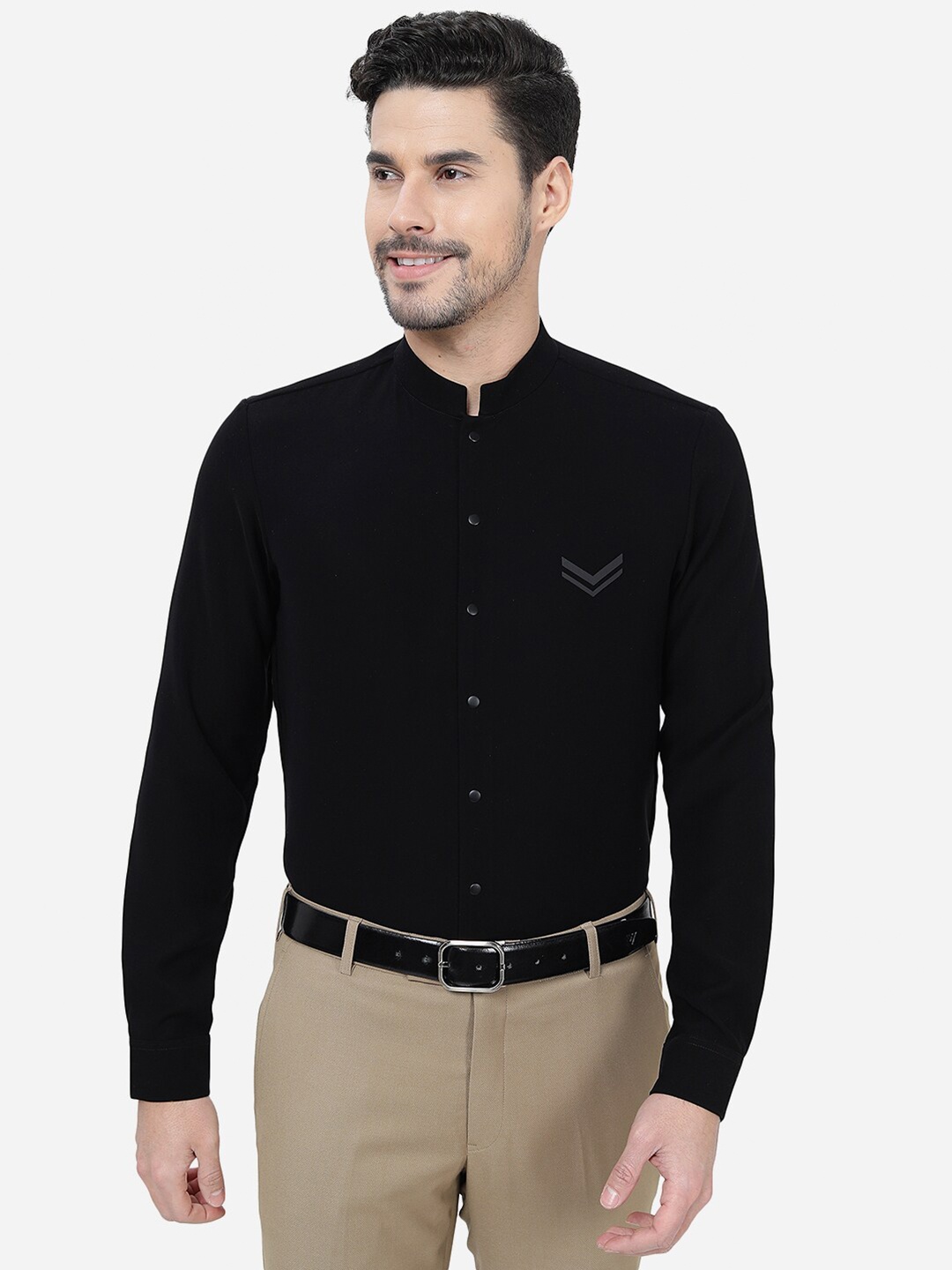 

JB STUDIO Slim Fit Cotton Formal Shirt, Black