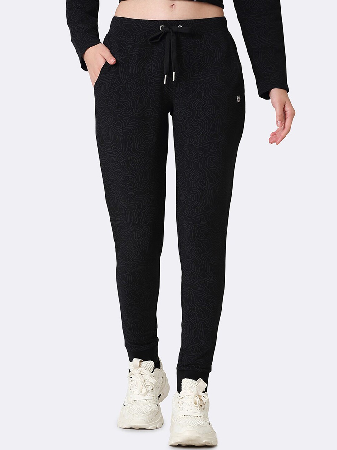 

Van Heusen Women Slim-Fit Mid-Rise Stretchable 4 Way Stretch Joggers, Black