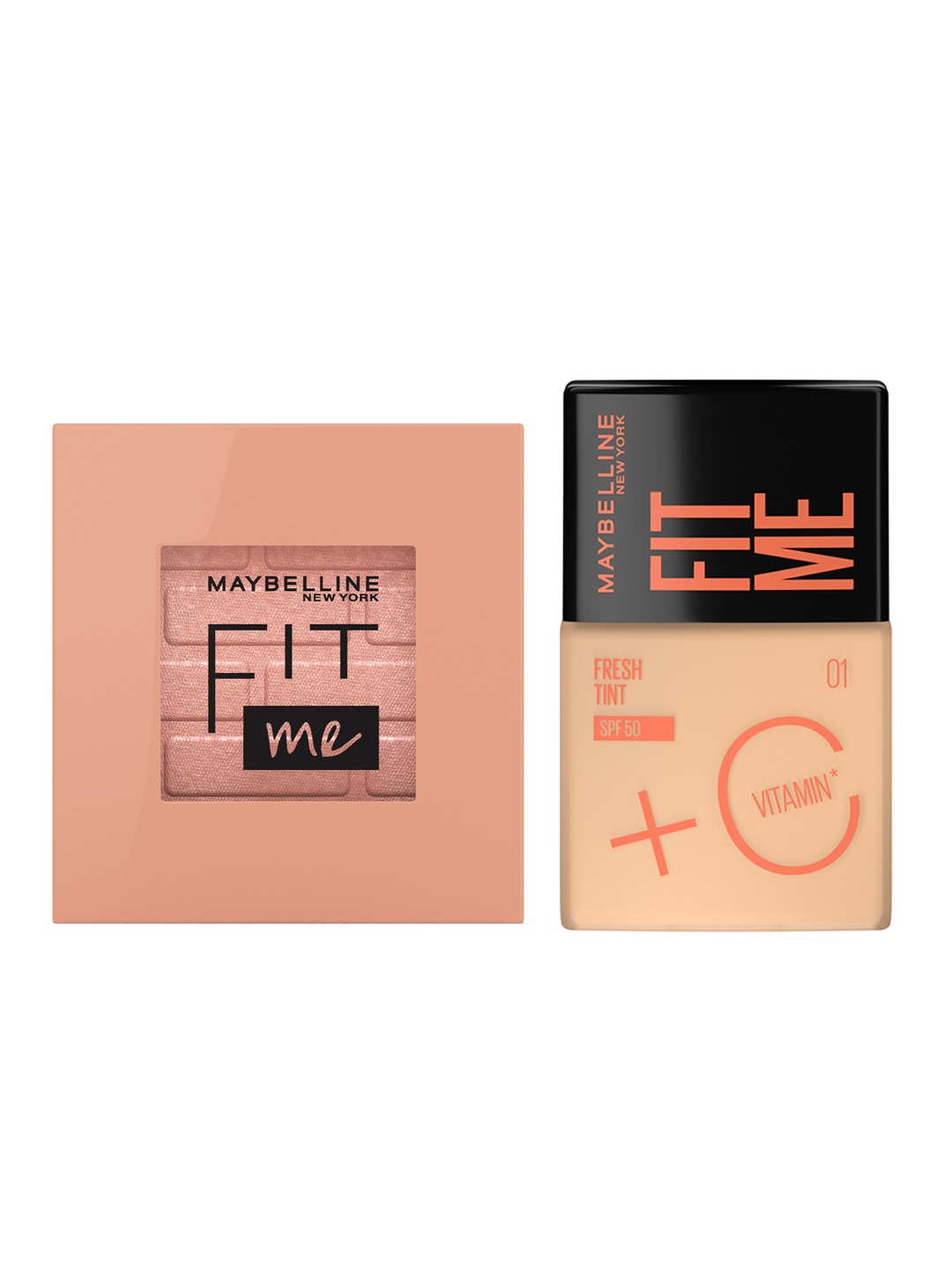 

Maybelline New York Fit Me Fresh Tint with SPF 50 - Shade 1 & Mono Blush - Brave 10, Pink