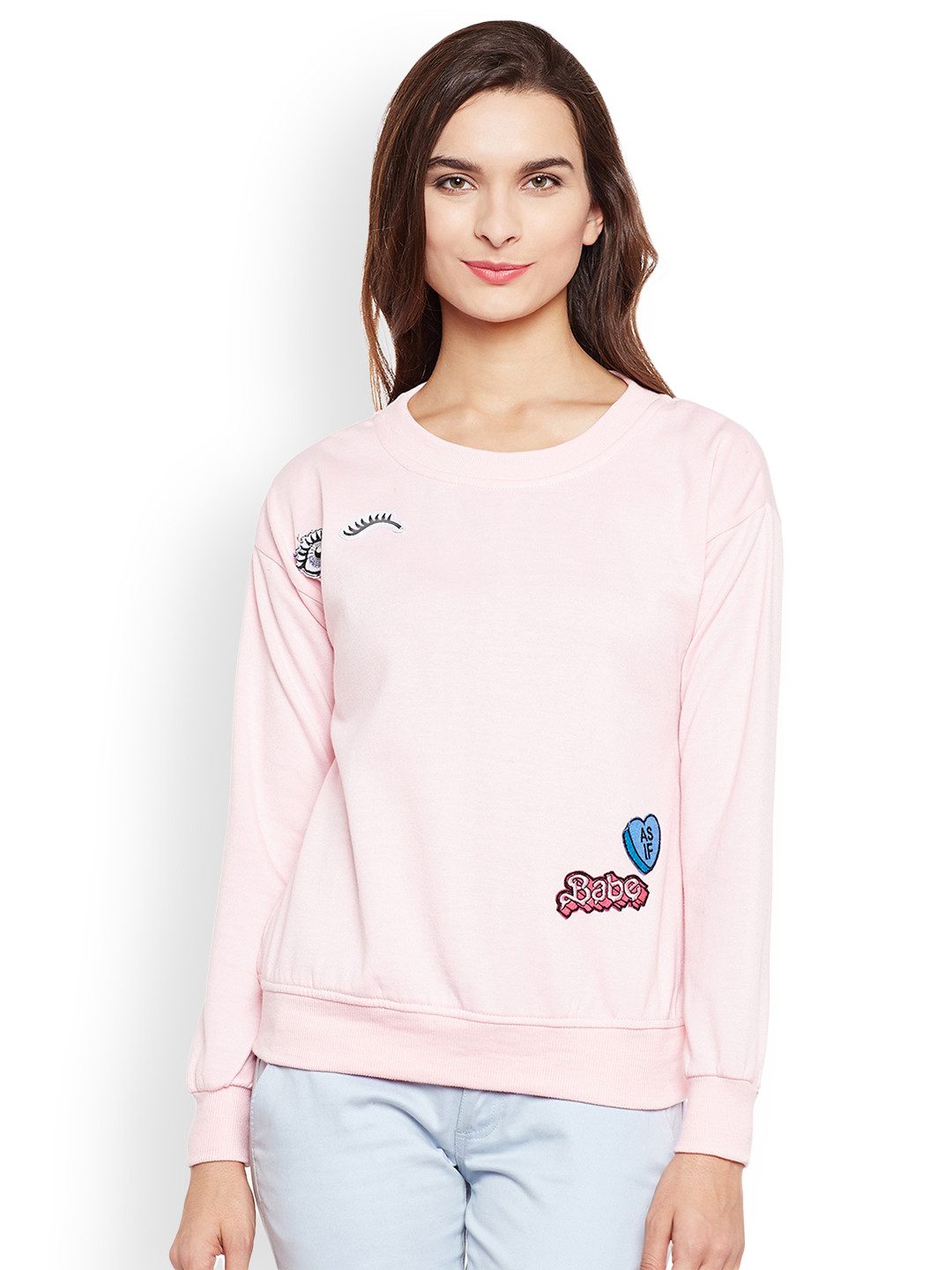 

Belle Fille Women Pink Solid Sweatshirt