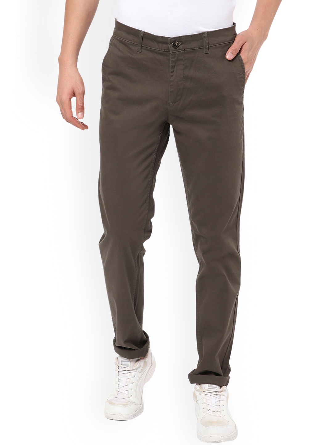 

R&B Men Olive Green Trousers