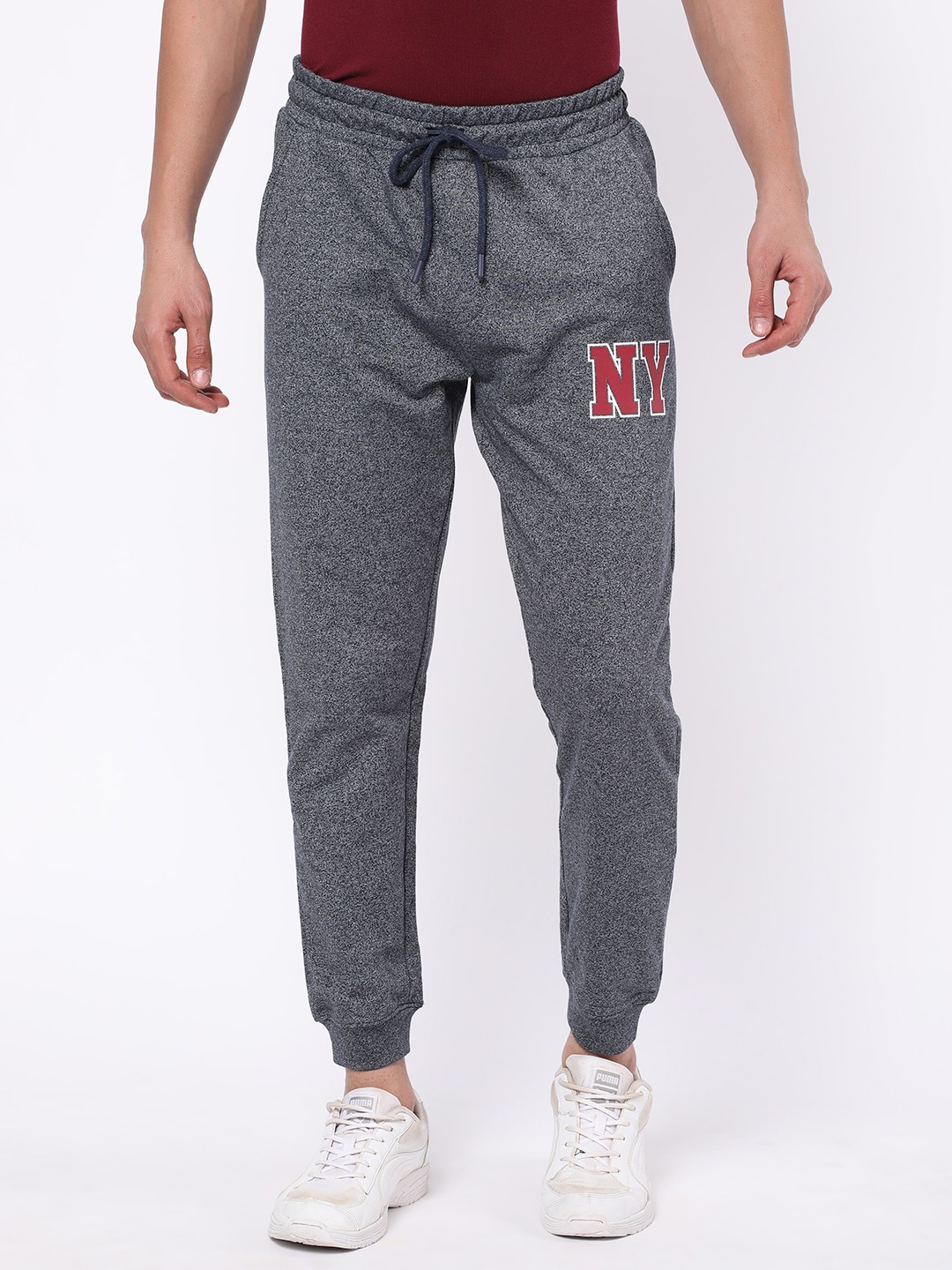 

R&B Men Regular Fit Cotton Joggers, Blue