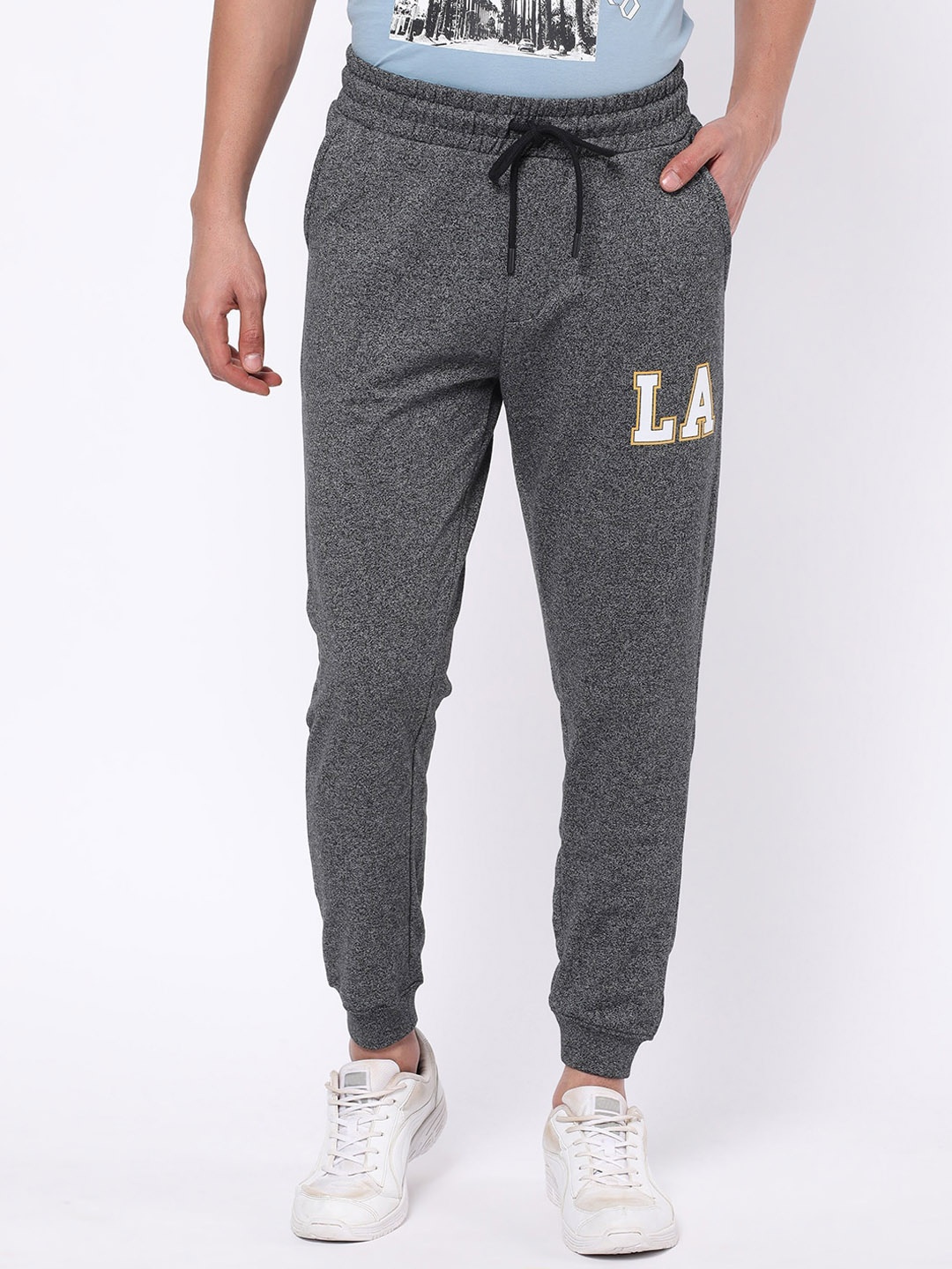 

R&B Men Regular Fit Cotton Joggers, Grey