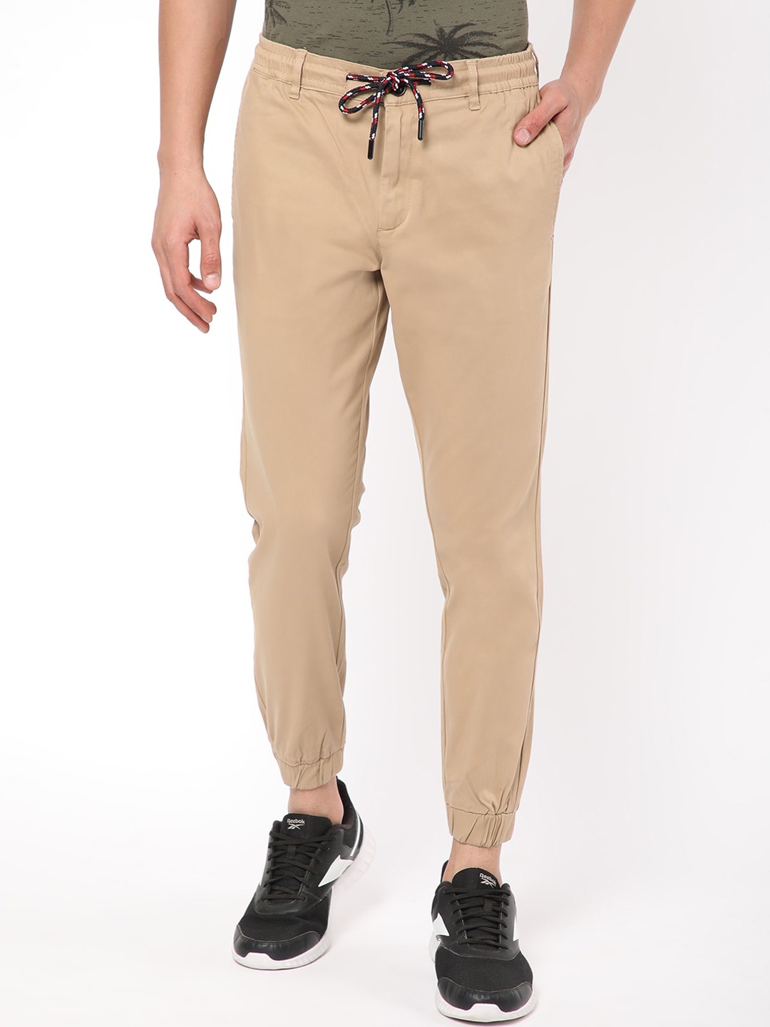 

R&B Men Joggers Cotton Trackpants, Khaki