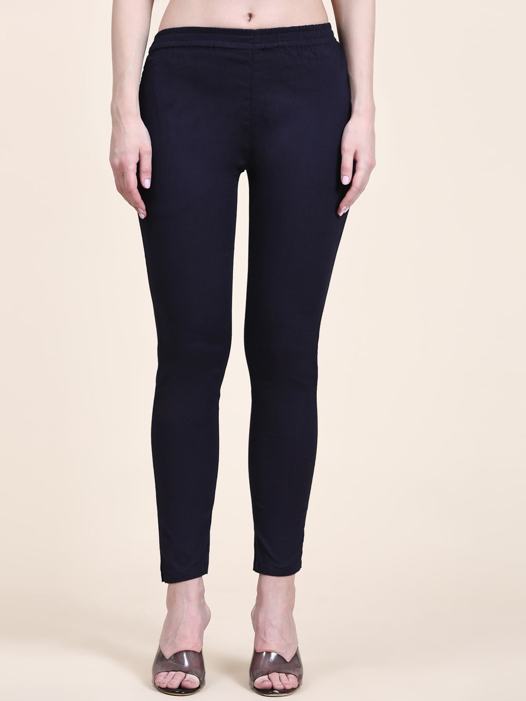 

Aawari Women Ankle-Length Lycra Leggings, Navy blue