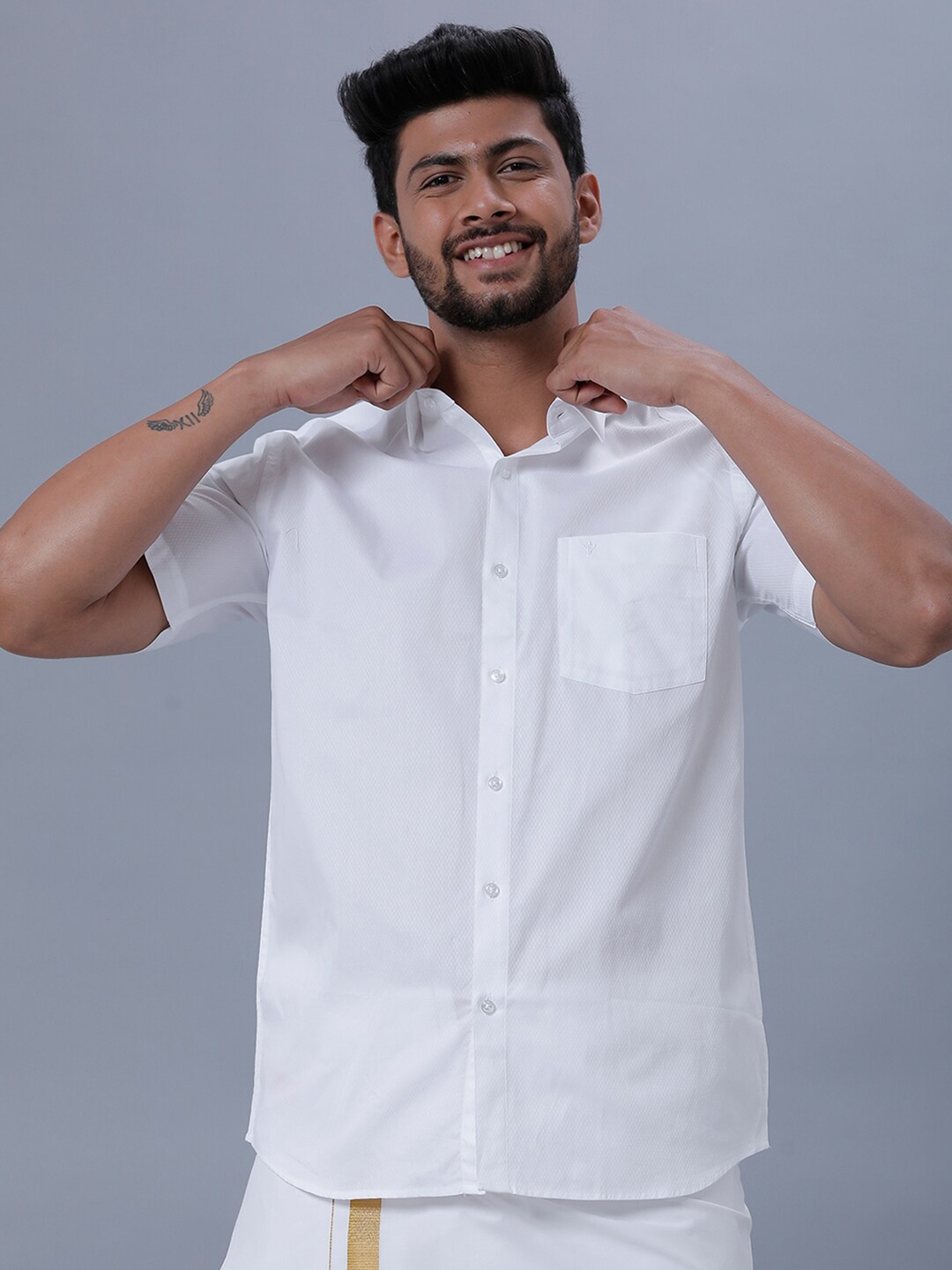 

Ramraj Ethnic Cotton Shirt, White