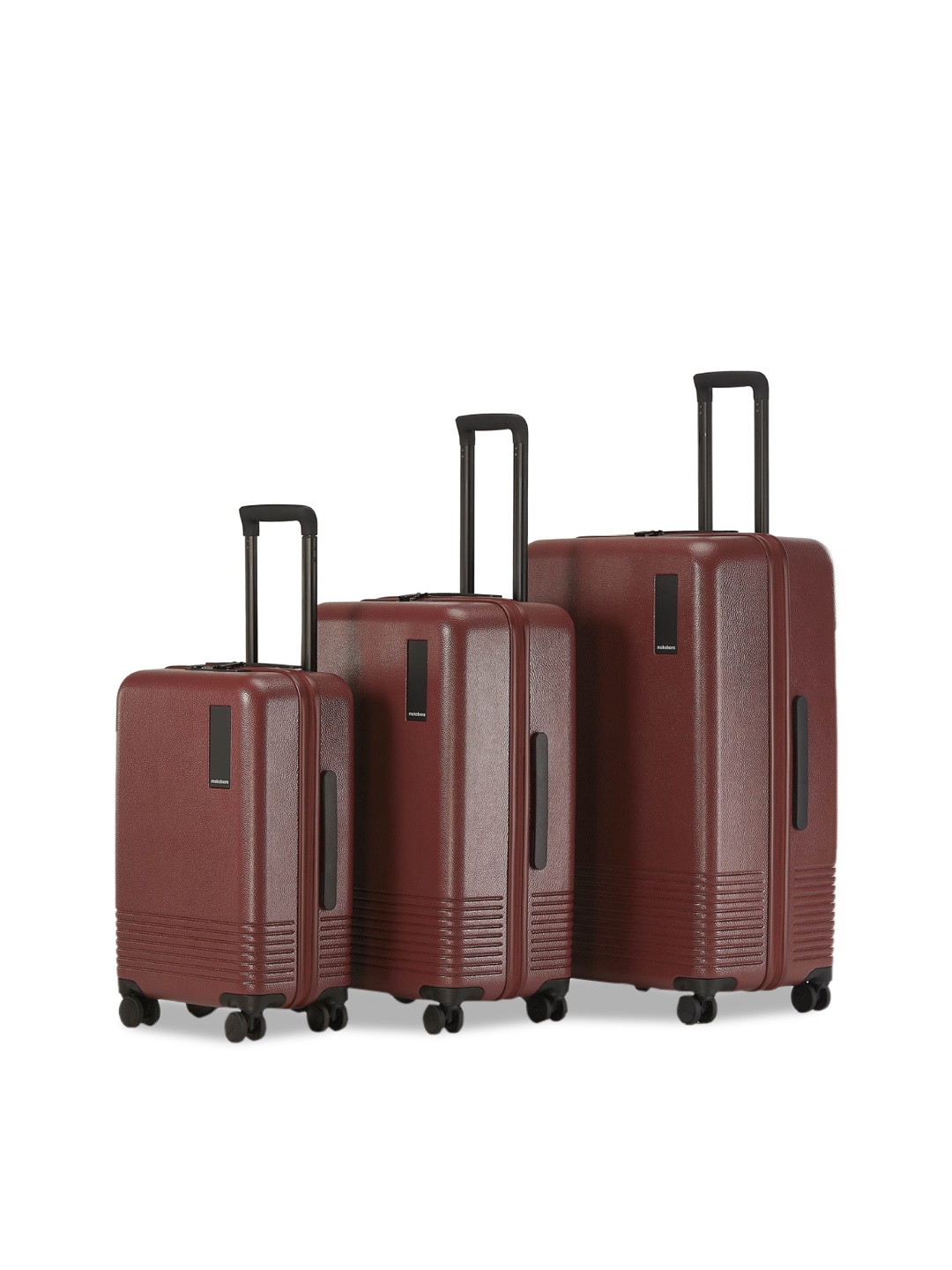 

MOKOBARA Set Of 3 Hard-Sided Trolley Suitcase, Maroon