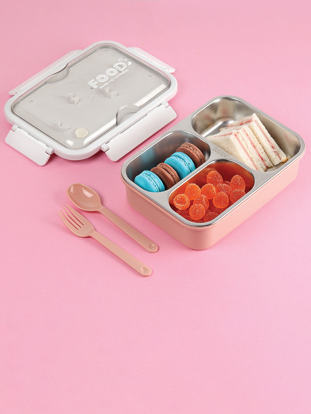 

Cello Meal Buddy Pink Stainless Steel Lunch Box