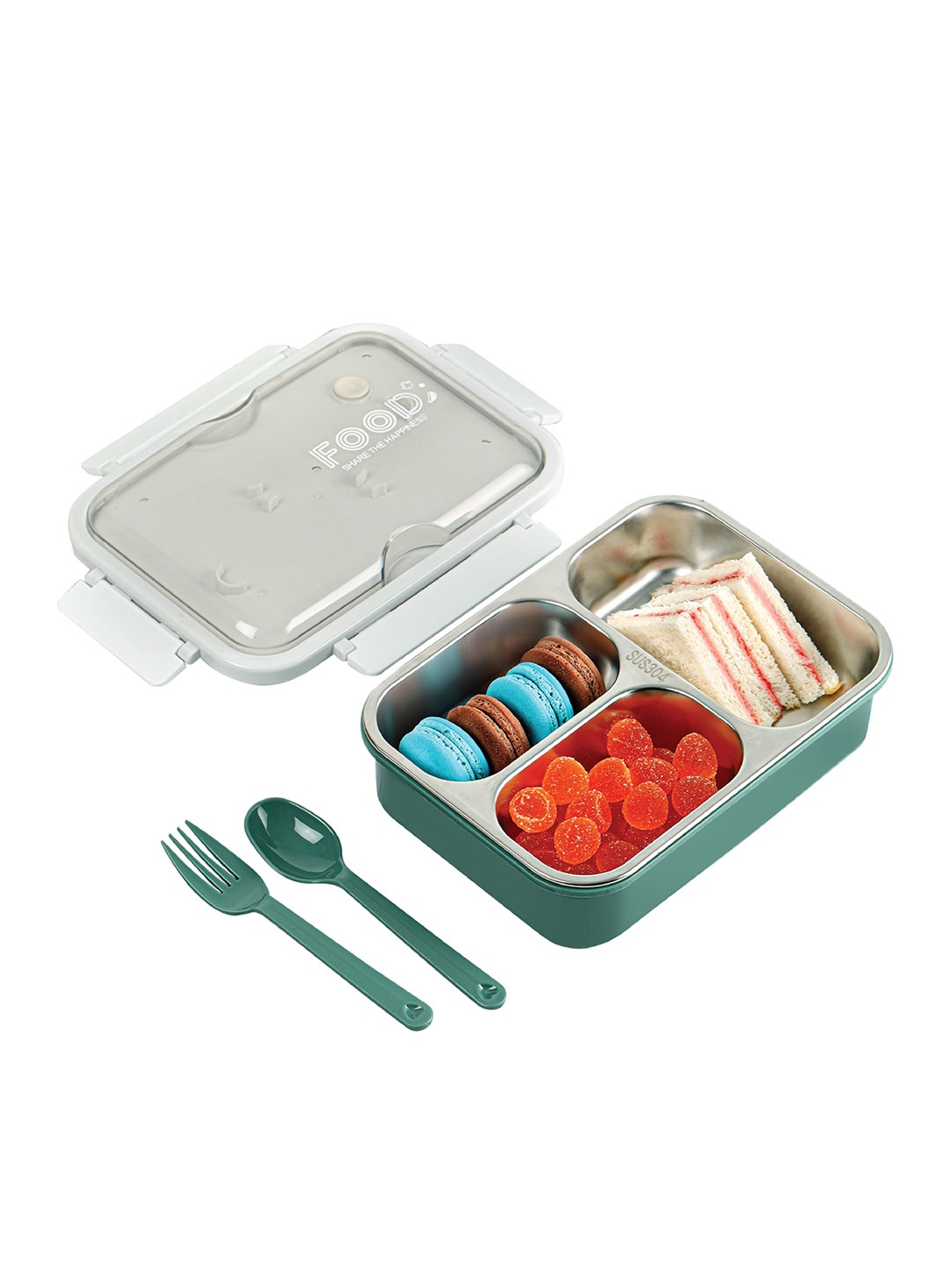

Cello Meal Buddy Green Stainless Steel Lunch Box