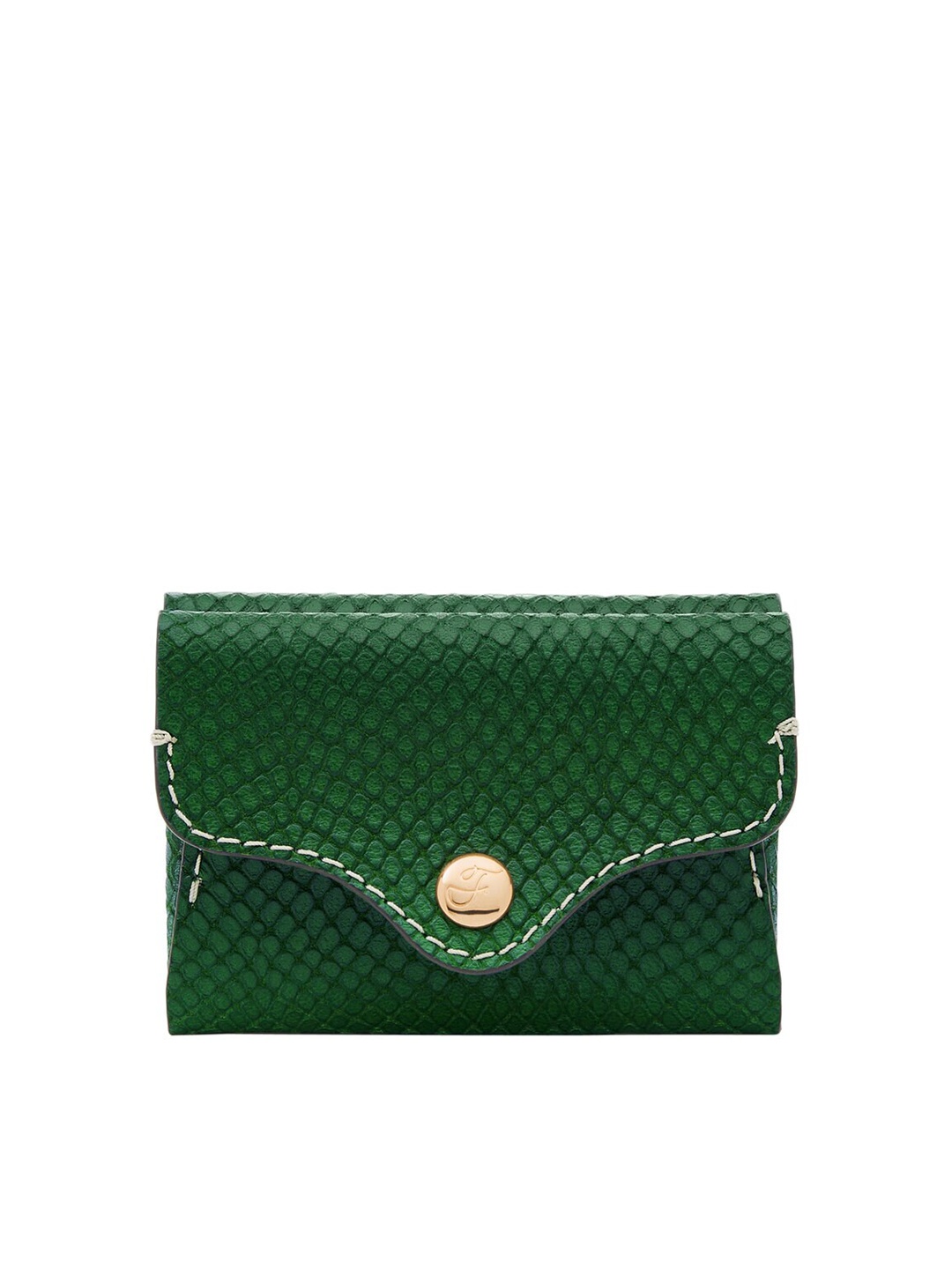 

Fossil Women Textured Leather Envelope Wallet, Green