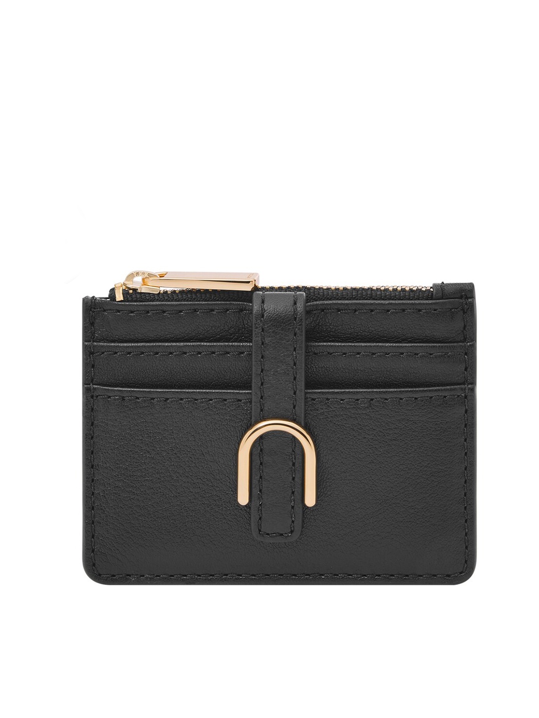 

Fossil Women Leather Card Holder, Black