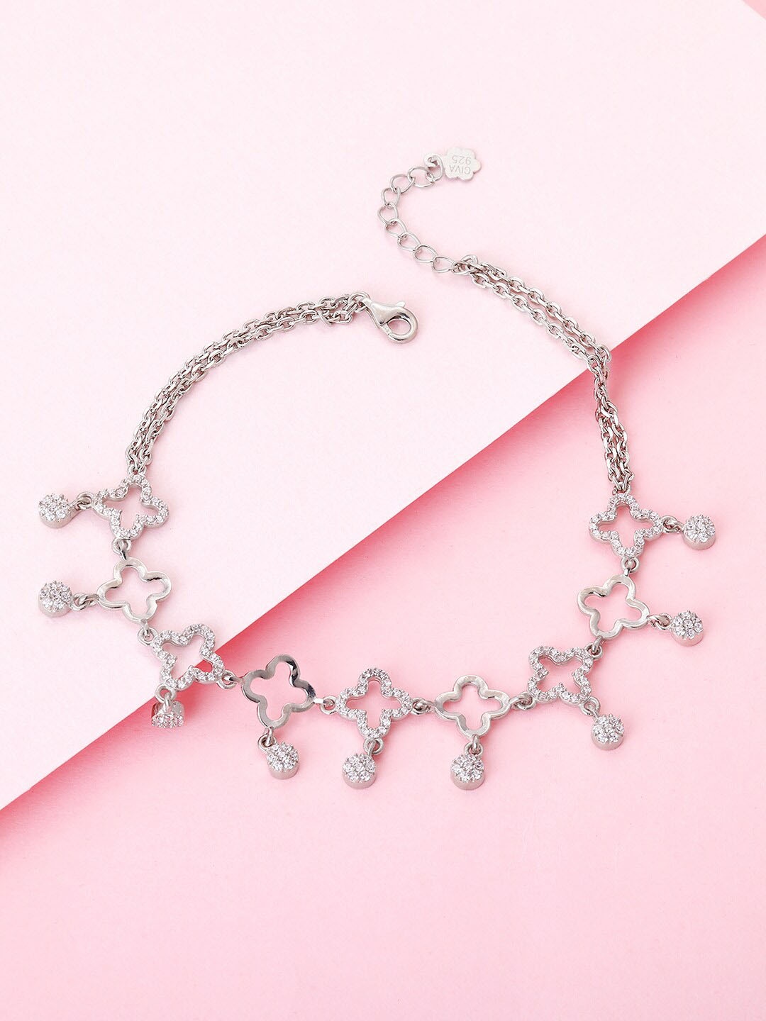 

GIVA 925 Sterling Silver Rhodium-Plated Anklet (1 Piece)