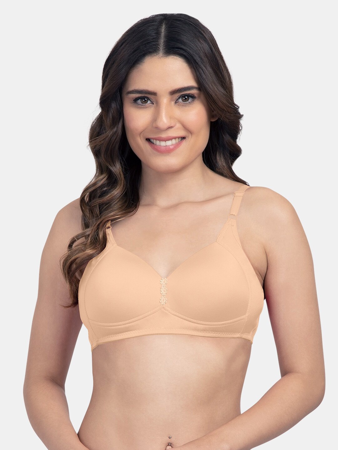 

Tweens Lightly Padded Non-Wired All Day Comfort Cotton Minimizer Bra, Beige
