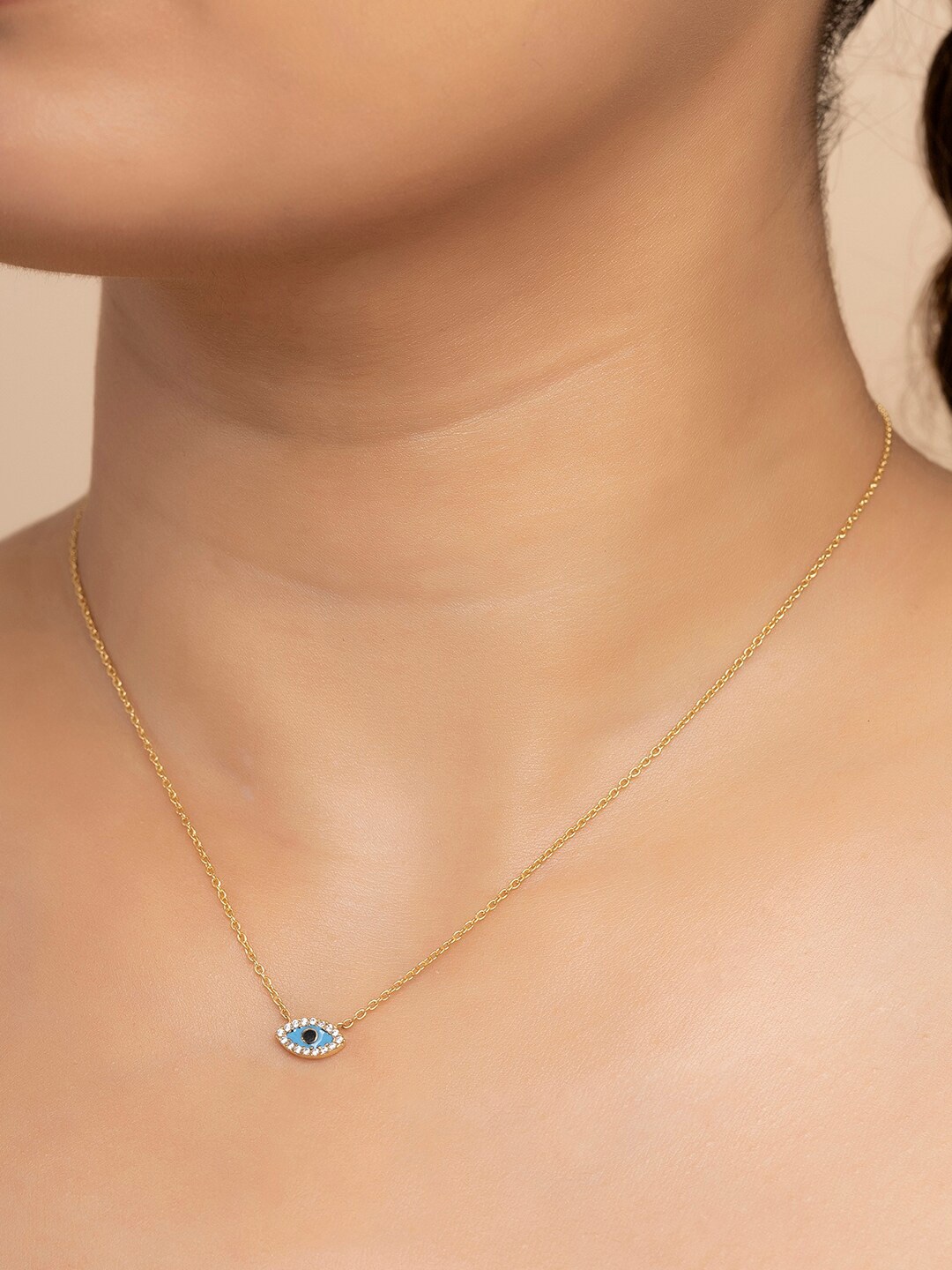

March by FableStreet Gold-Toned & White Sterling Silver Gold-Plated Necklace