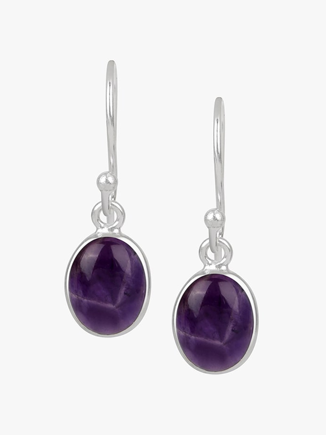 

March by FableStreet Rhodium-Plated Contemporary Drop Earrings, Lavender