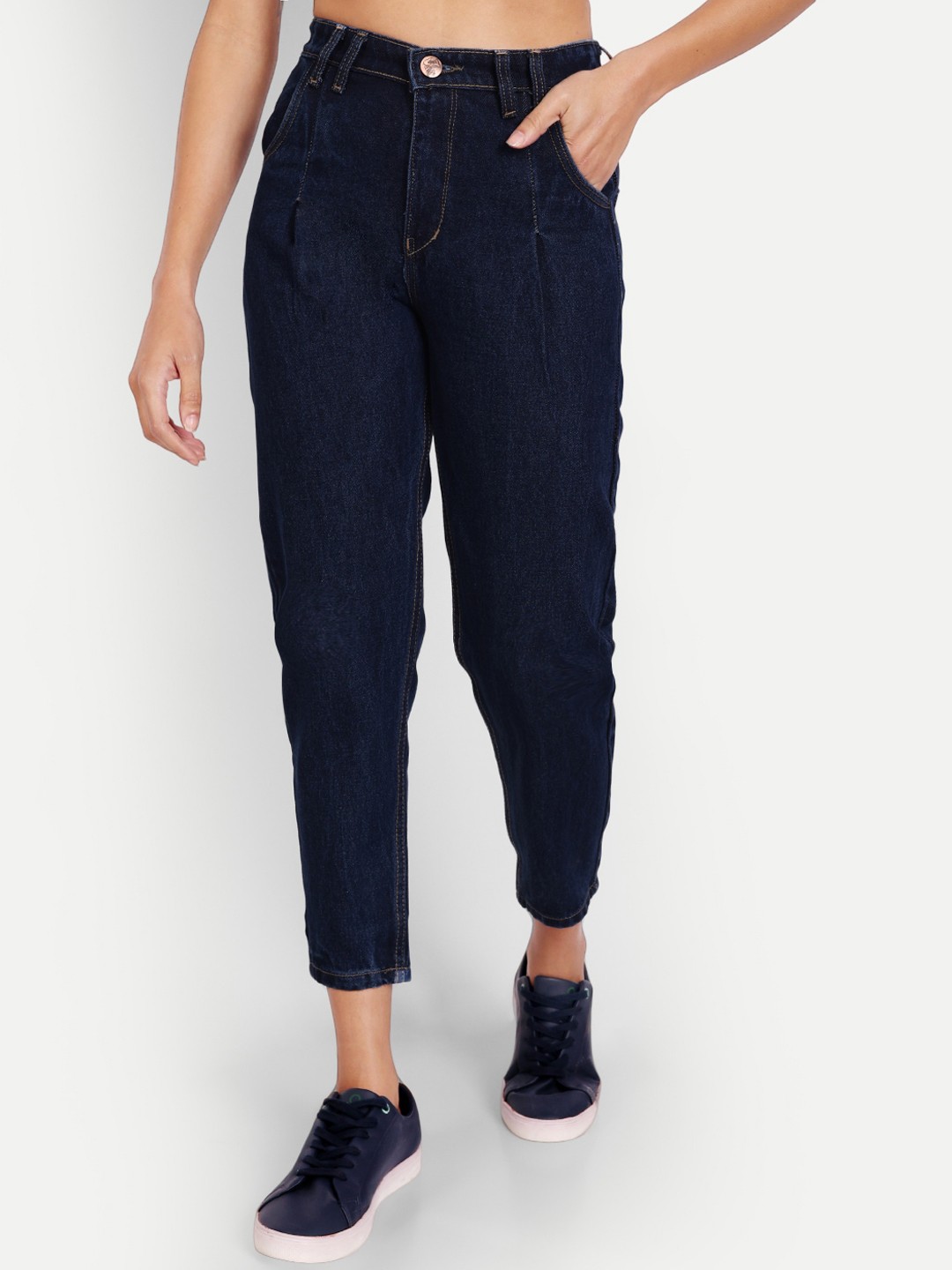 

AngelFab Women Jean Straight Fit High-Rise Cotton Jeans, Blue