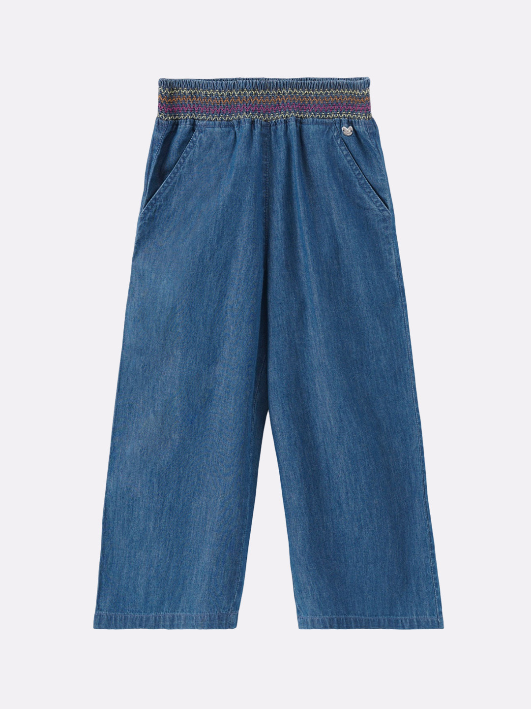 

Ed-a-Mamma Girls Mid-Rise Cotton Culottes, Blue