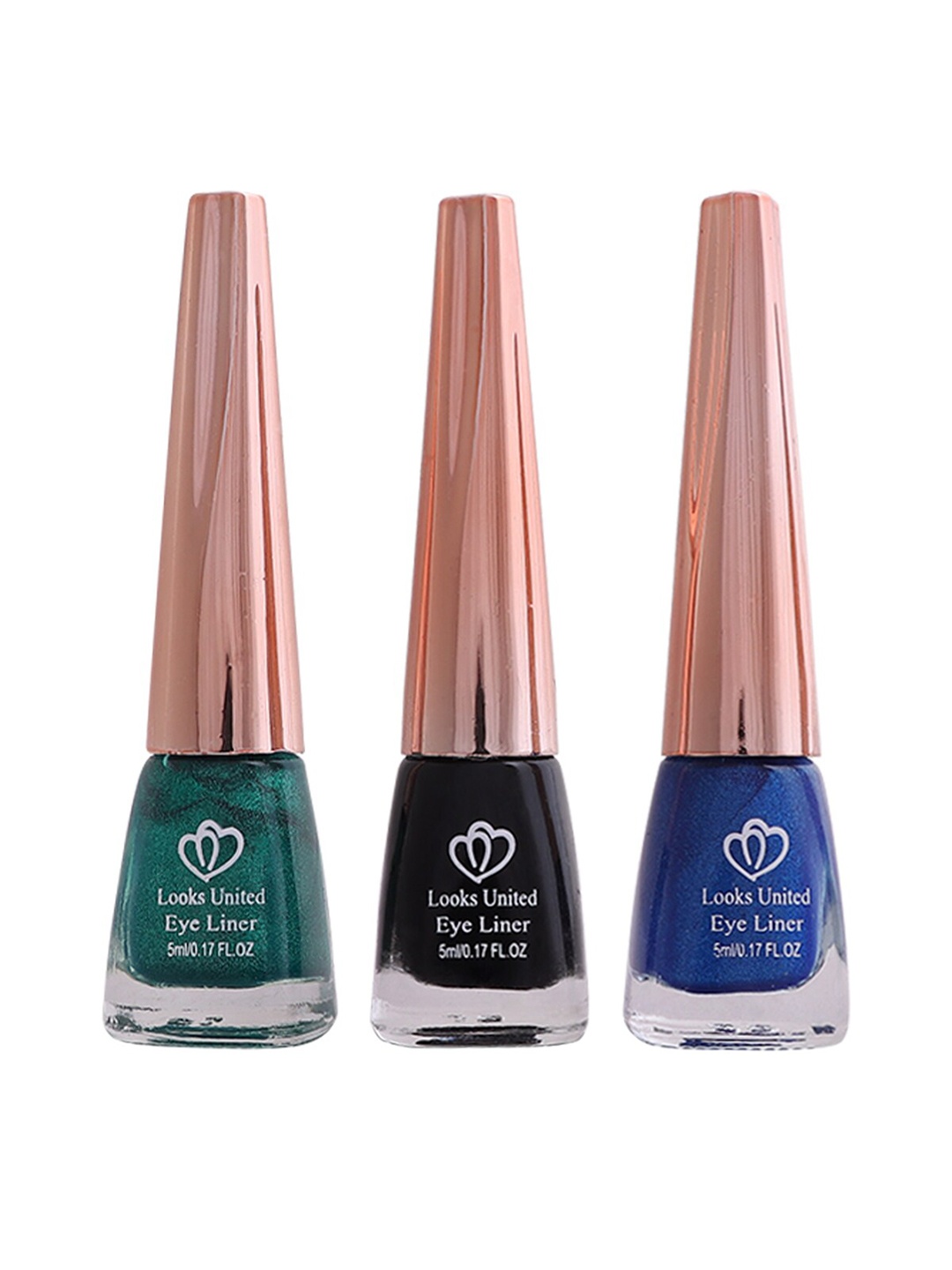 

Looks United Set Of 3 Metallic Long Lasting Intense Single Stroke Eyeliner - 5 ml Each, Green