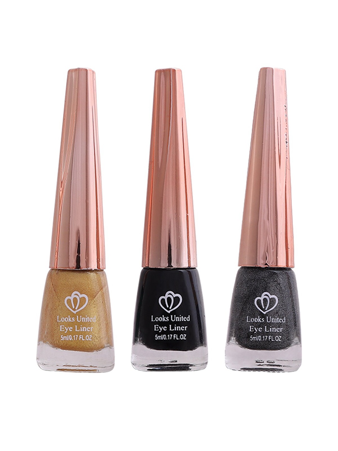 

Looks United Set Of 3 Metallic Long Lasting Intense Single Stroke Eyeliners - 5 ml Each, Yellow