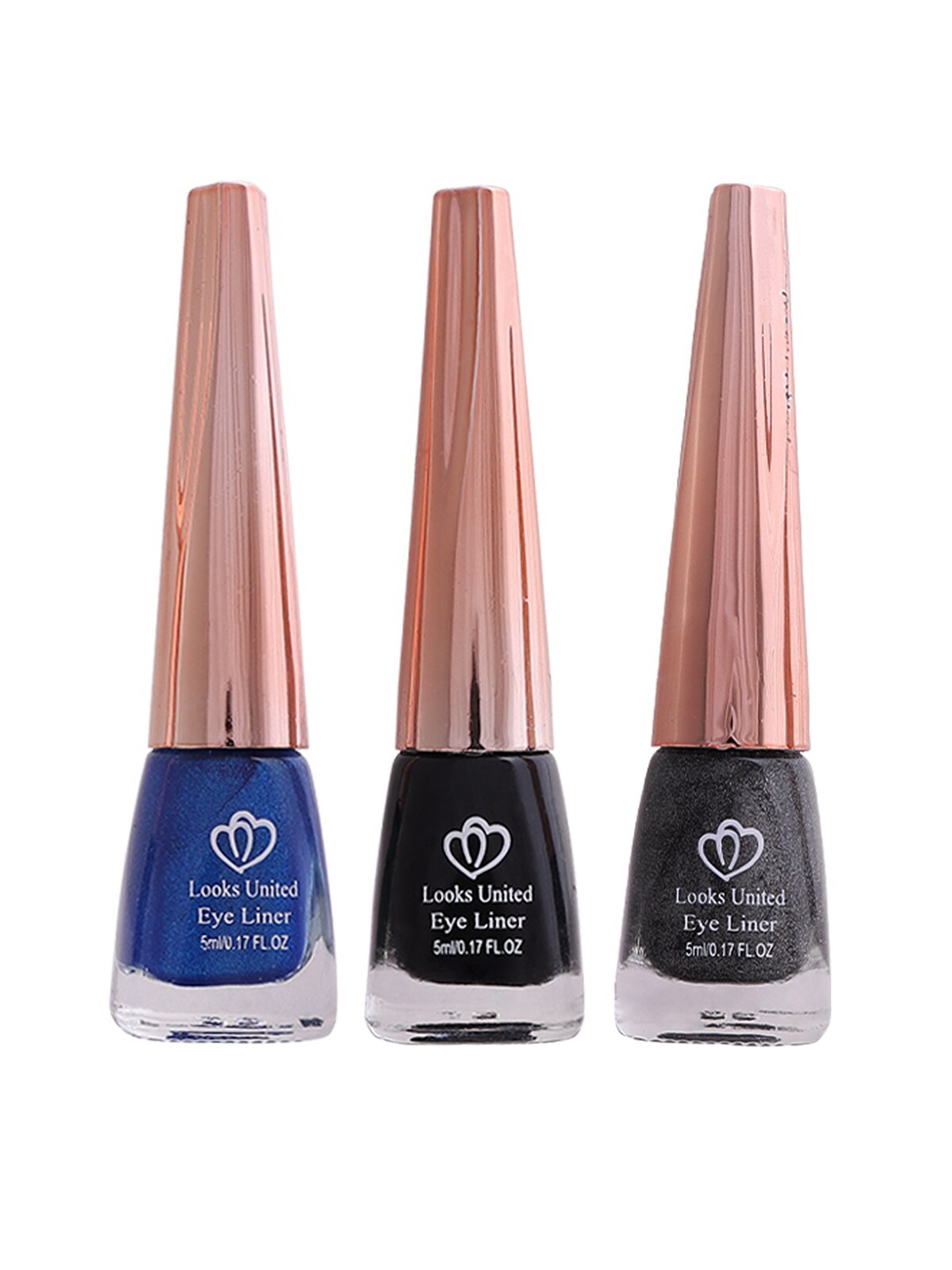 

Looks United Set Of 3 Eyeliners 5 ml Each - Admiral Blue + Coal Black + Charcoal