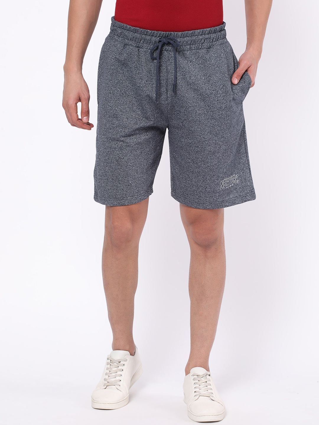 

R&B Men High-Rise Cotton Shorts, Blue