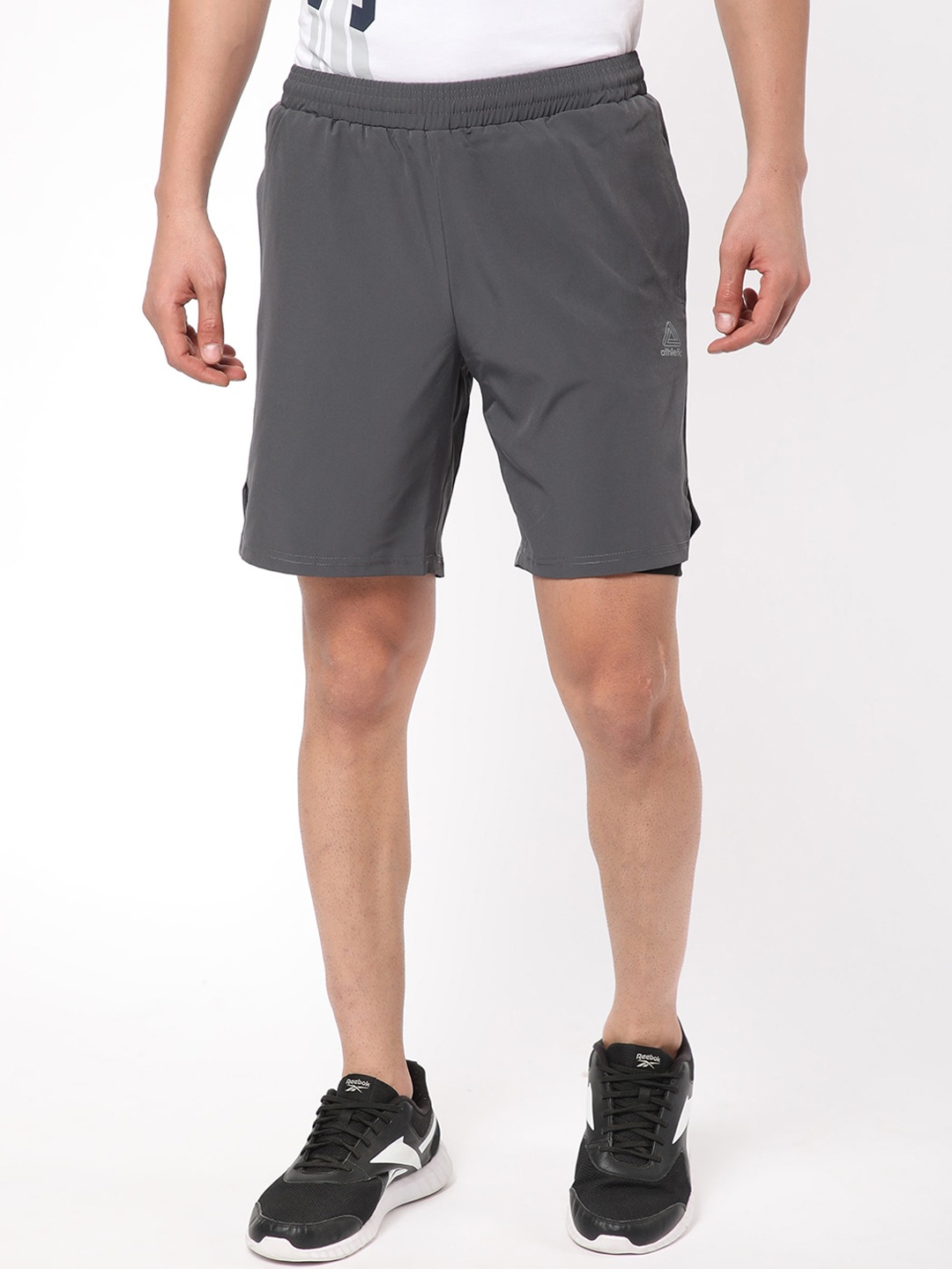 

R&B Men High-Rise Sports Shorts, Grey