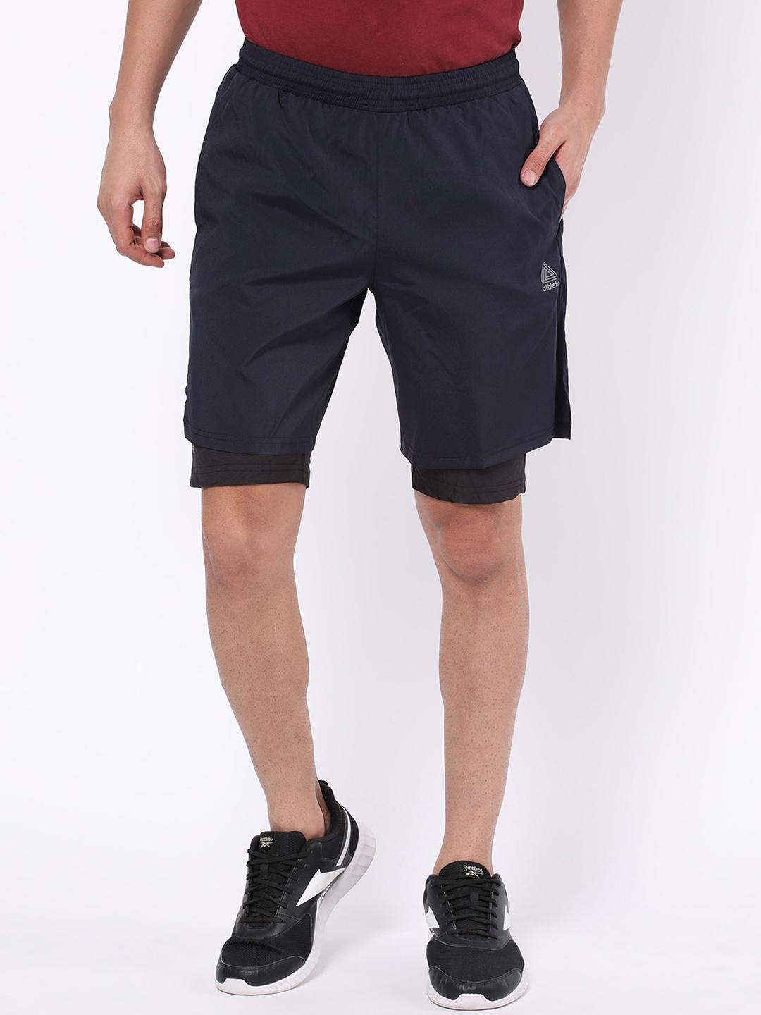 

R&B Men High-Rise Sports Shorts, Navy blue