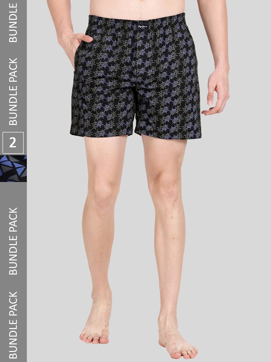 

Pepe Jeans Pack Of 2 Printed Pure-Cotton Boxers 8904311376897, Black