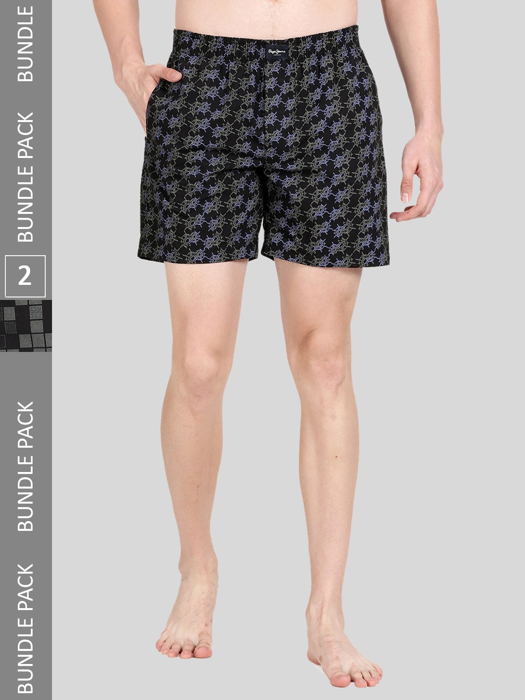 

Pepe Jeans Pack Of 2 Printed Cotton Boxers 8904311377054, Black