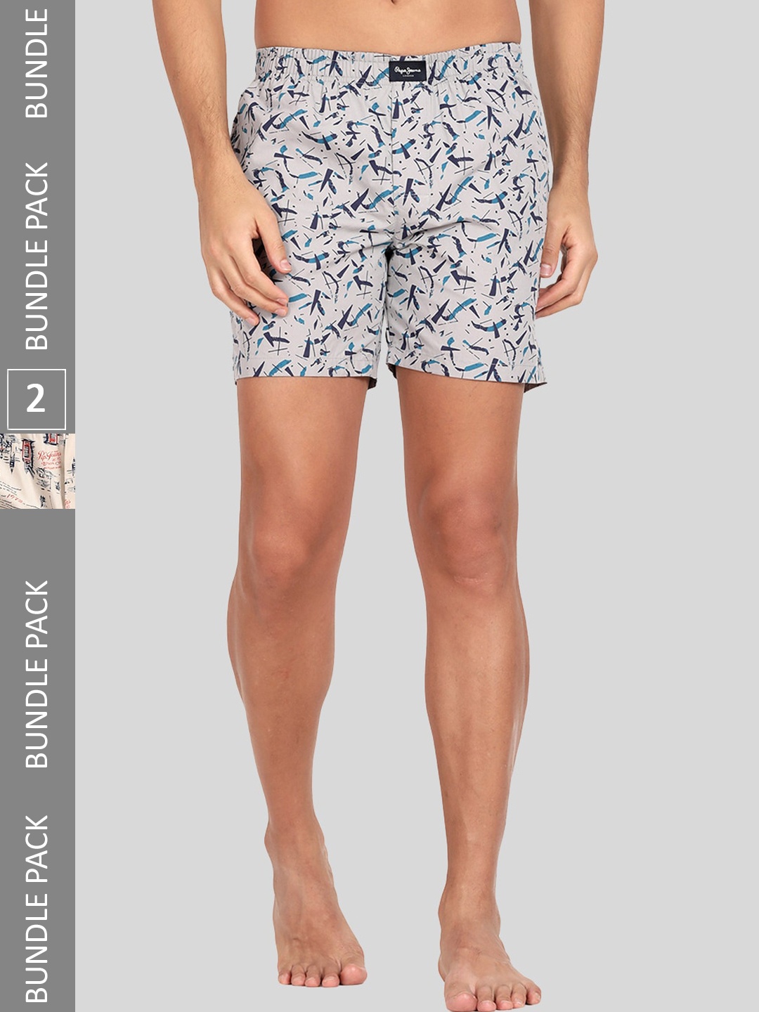

Pepe Jeans Men Pack Of 2 Printed Pure Cotton Boxers 8904311376132, White