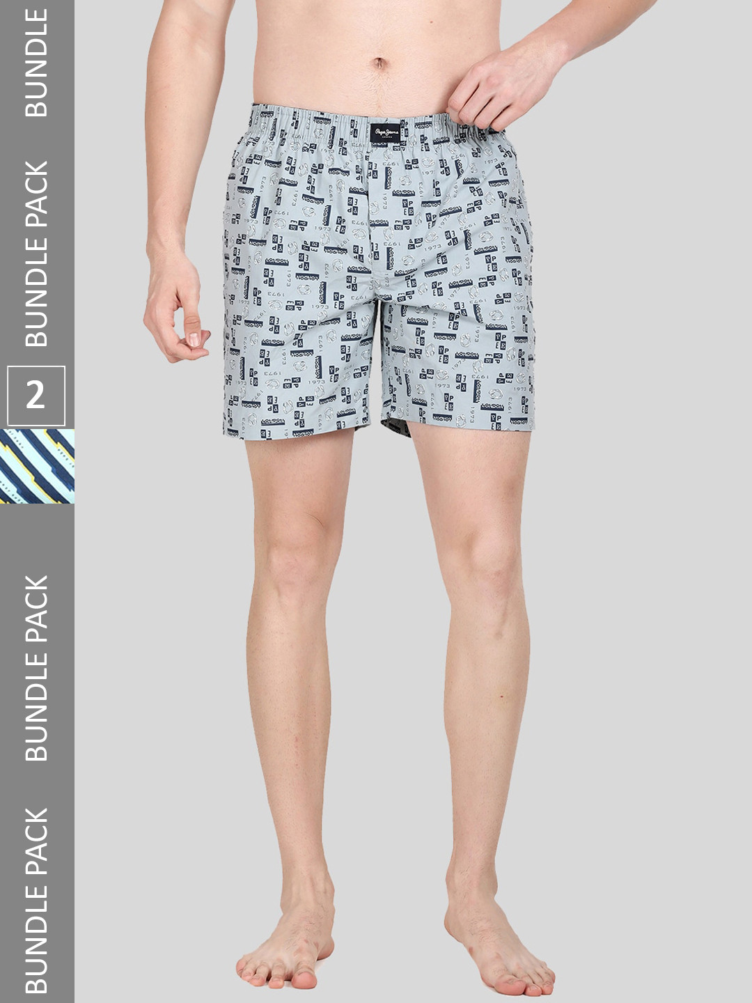 

Pepe Jeans Pack Of 2 Printed Cotton Boxers 8904311376217, Grey