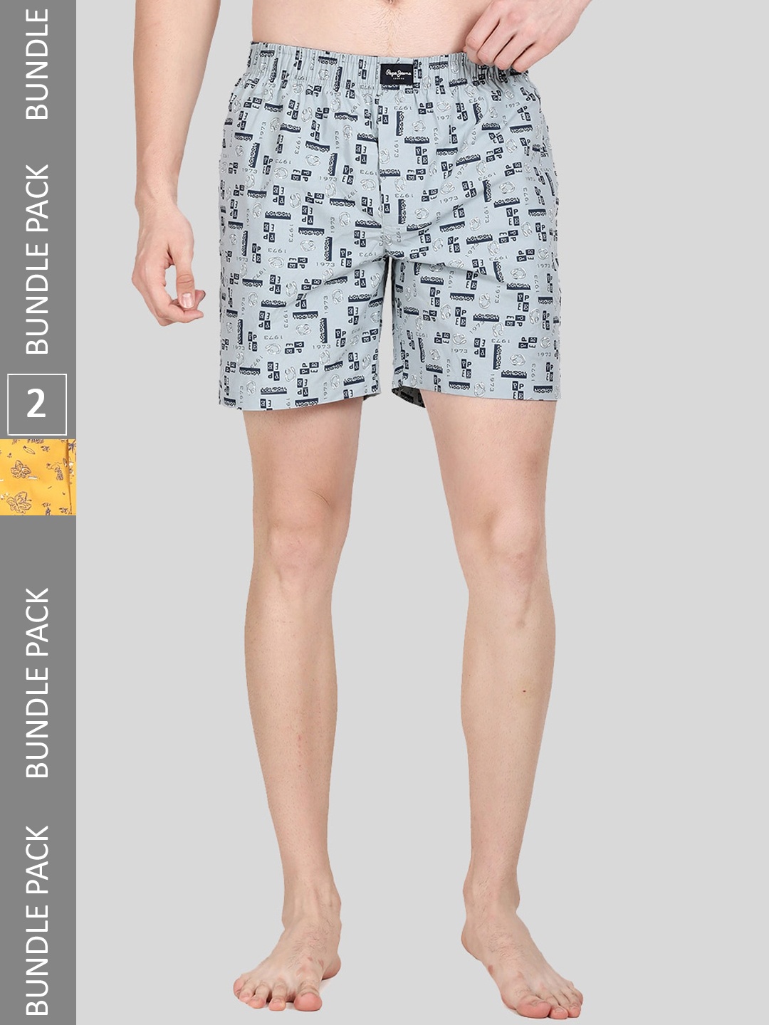 

Pepe Jeans Pack Of 2 Printed Pure-Cotton Boxers 8904311376415, Yellow