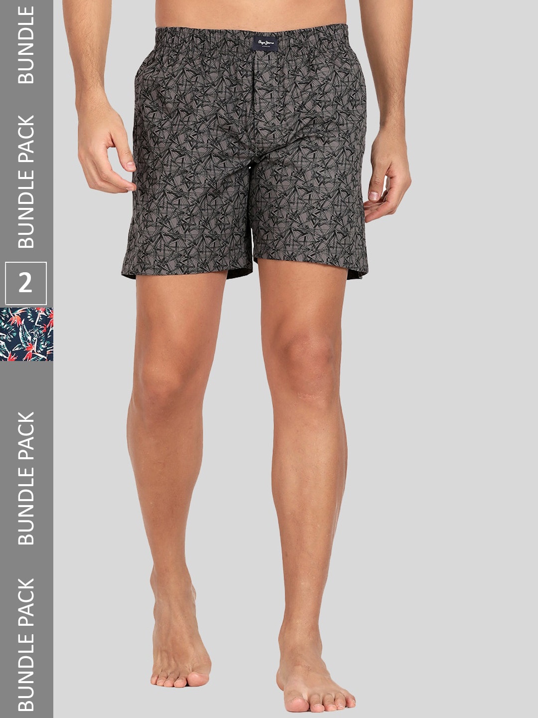 

Pepe Jeans Pack Of 2 Printed Pure Cotton Boxers 8904311377856, Grey