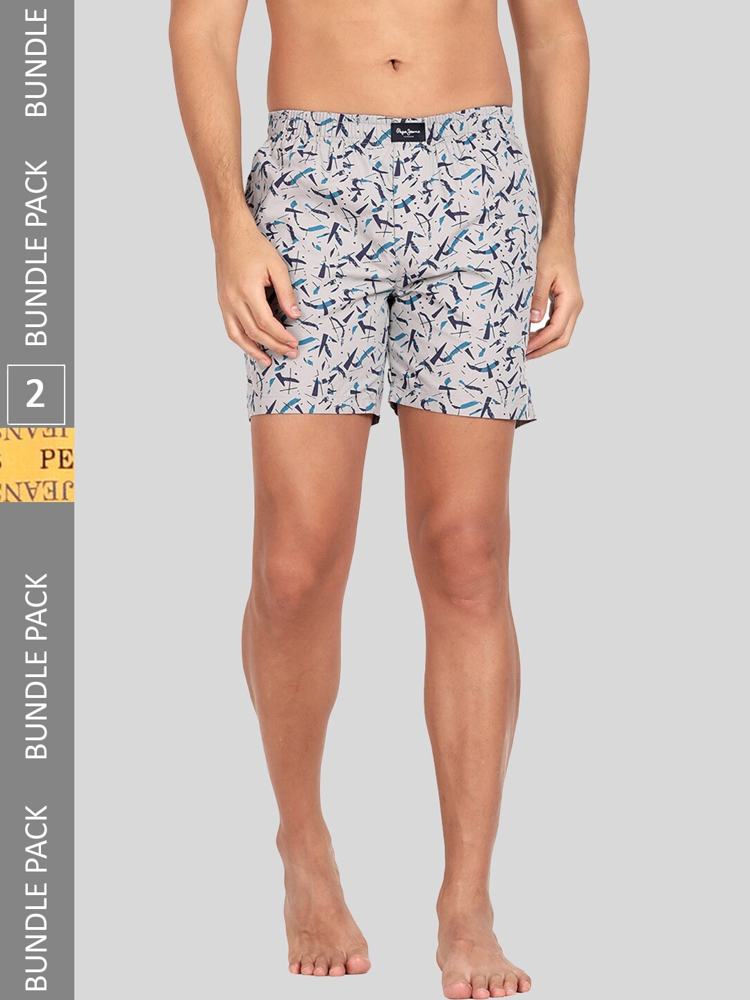 

Pepe Jeans Men Pack Of 2 Printed Pure Cotton Boxers 8904311375869, Yellow
