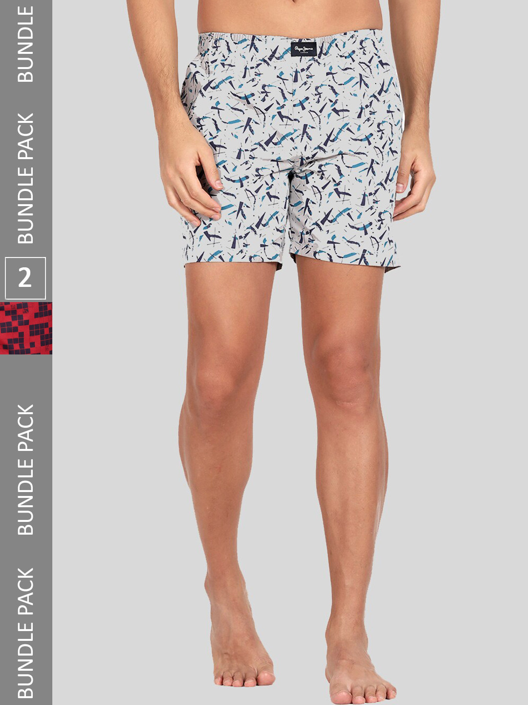 

Pepe Jeans Pack Of 2 All Over Printed Relaxed-Fit Pure Cotton Boxers 8904311376088, Red