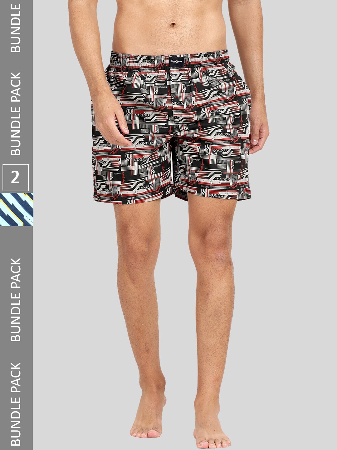

Pepe Jeans Men Pack Of 2 All Over Print Cotton Boxers 8904311377108, Green