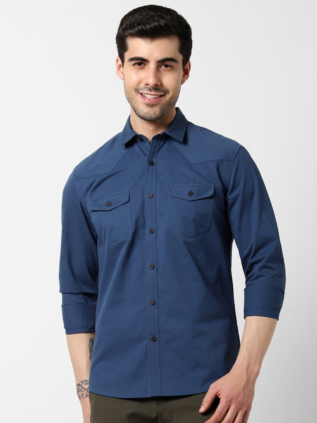 

VASTRADO Regular Fit Cotton Casual Shirt, Blue