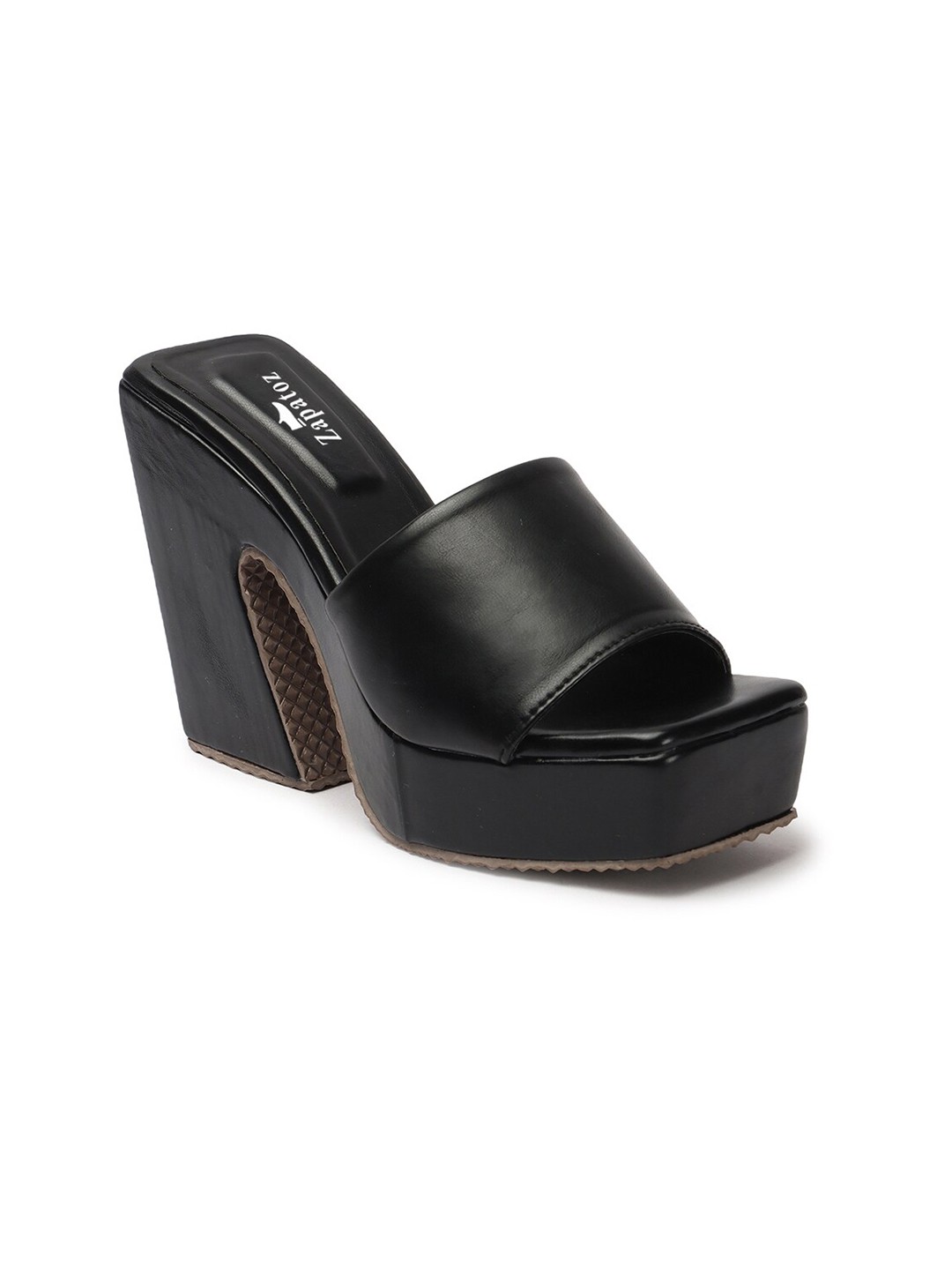

ZAPATOZ Peep Toes Platform Heels, Black