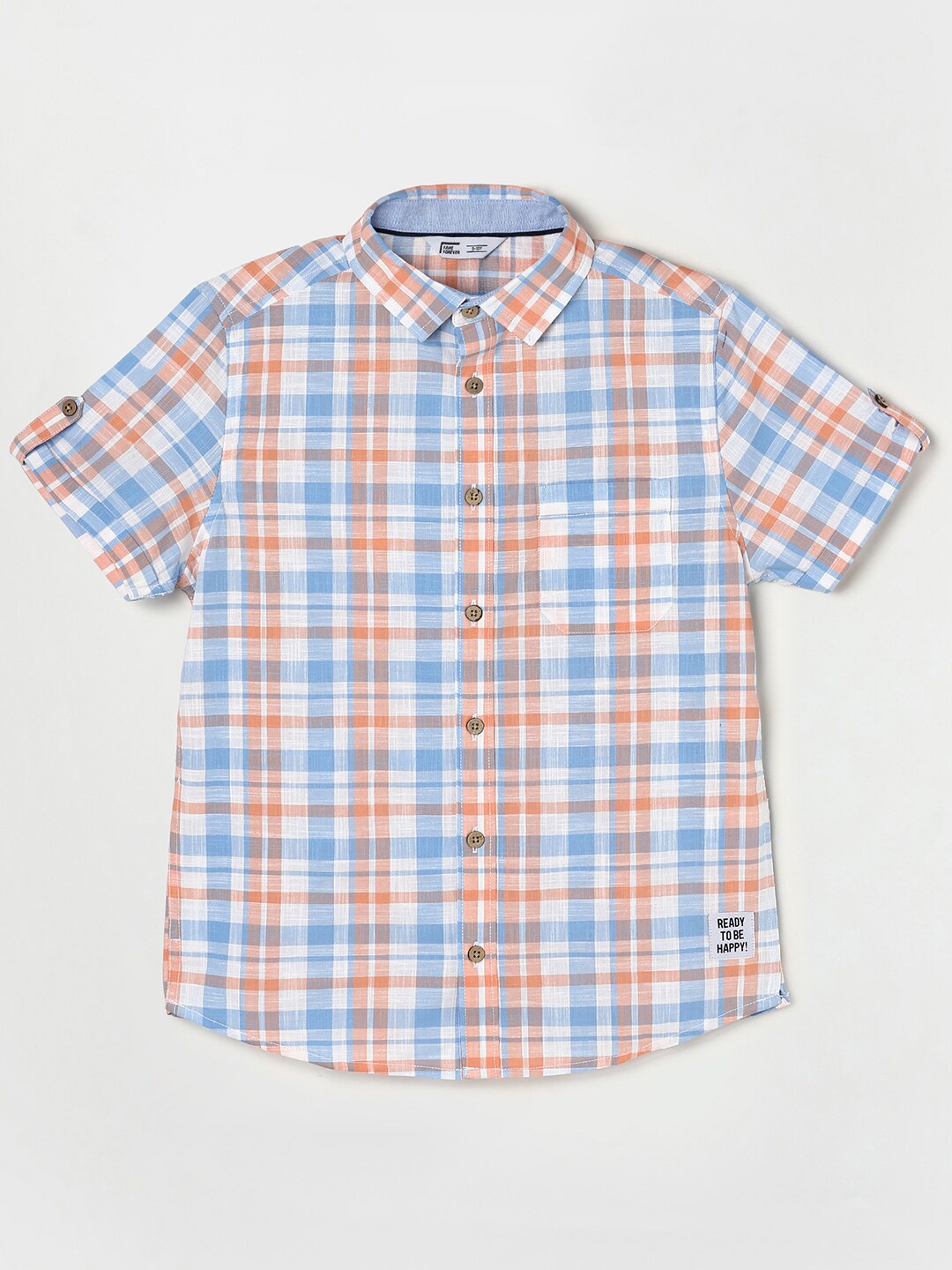 

Fame Forever by Lifestyle Boys Tartan Checks Checked Casual Shirt, White