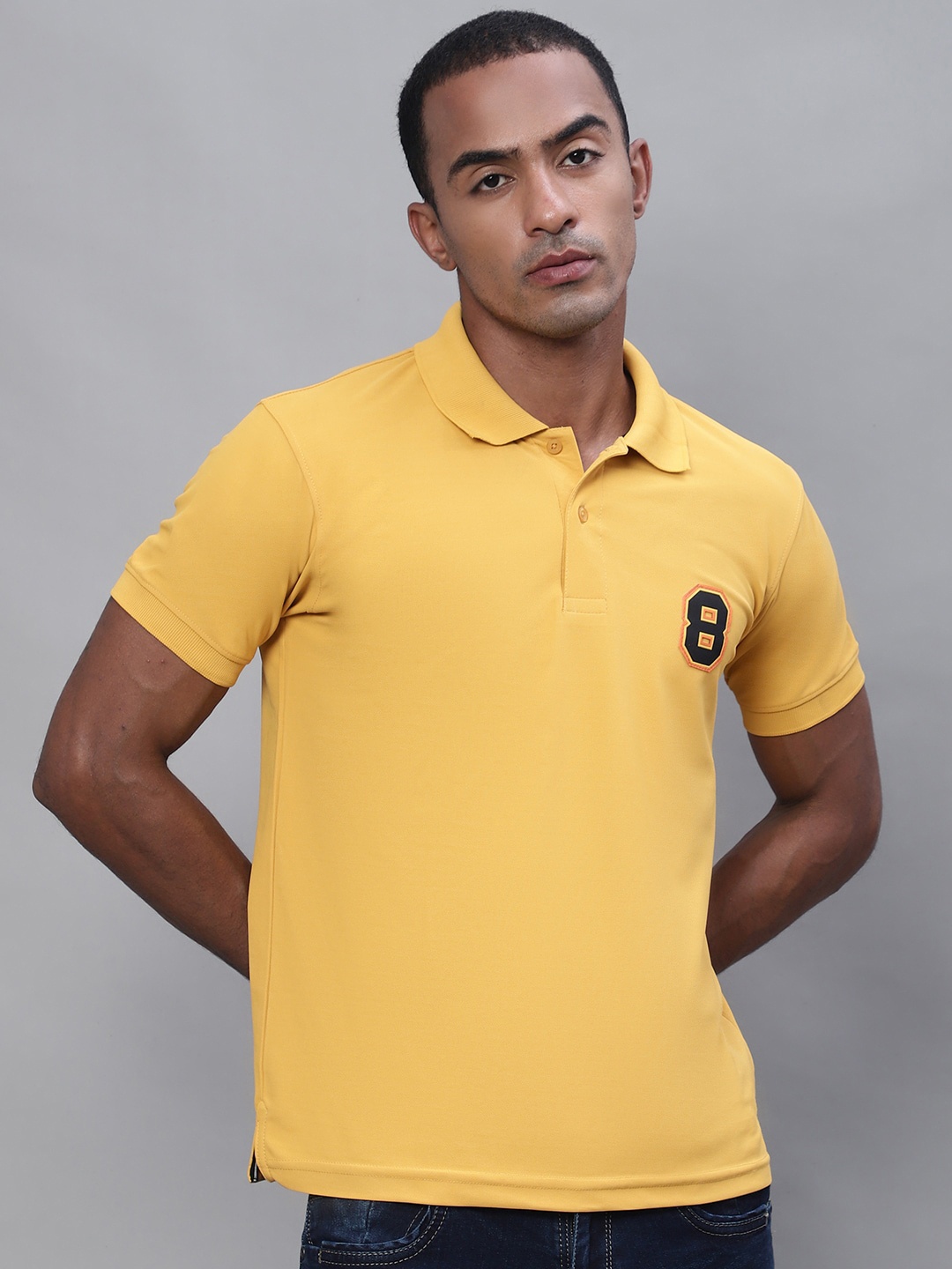 

Obaan Polo Collar Short Sleeves Cotton T-shirt, Yellow
